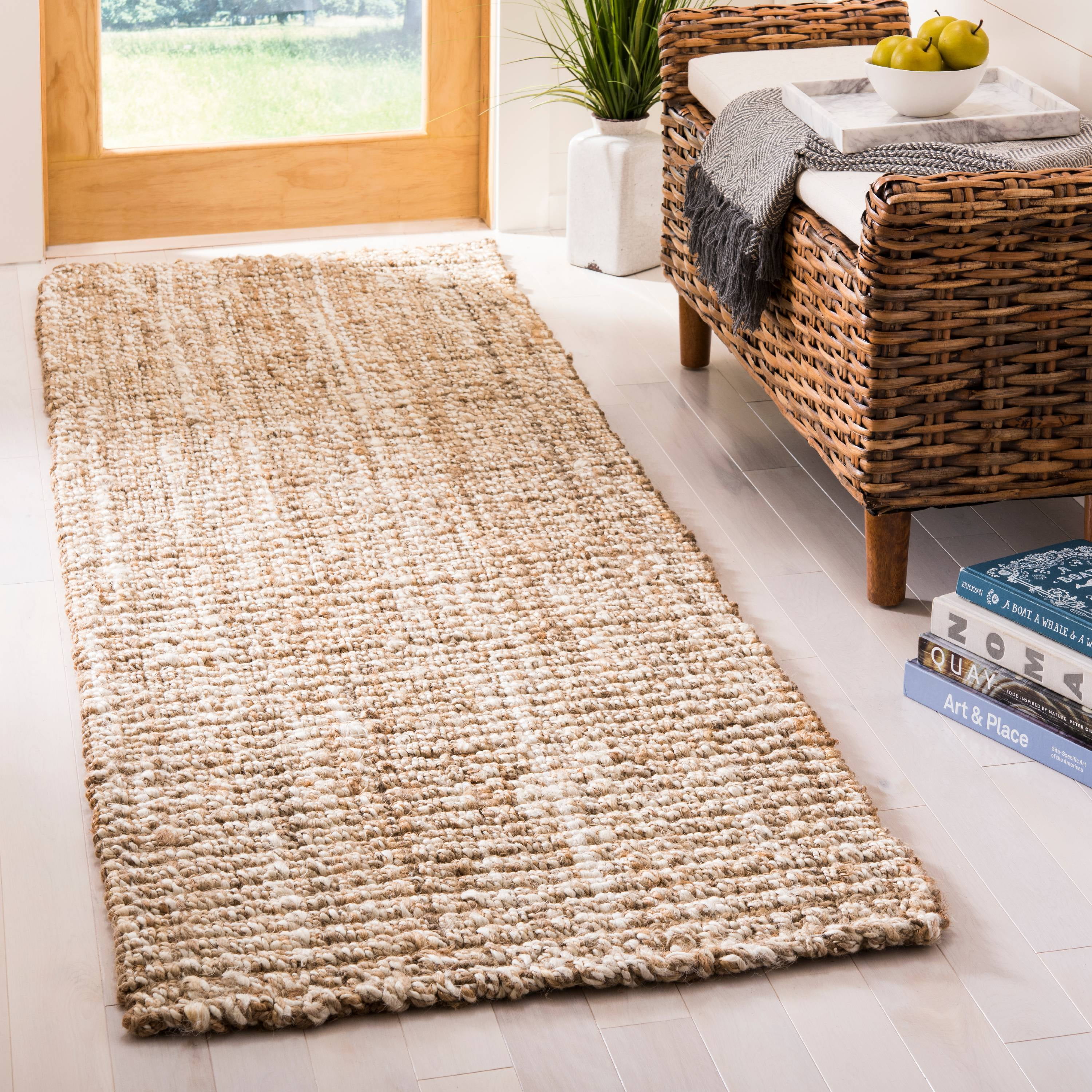 SAFAVIEH Natural Fiber Crispin Braided Jute Runner Rug, Natural, 2'6" x 12'