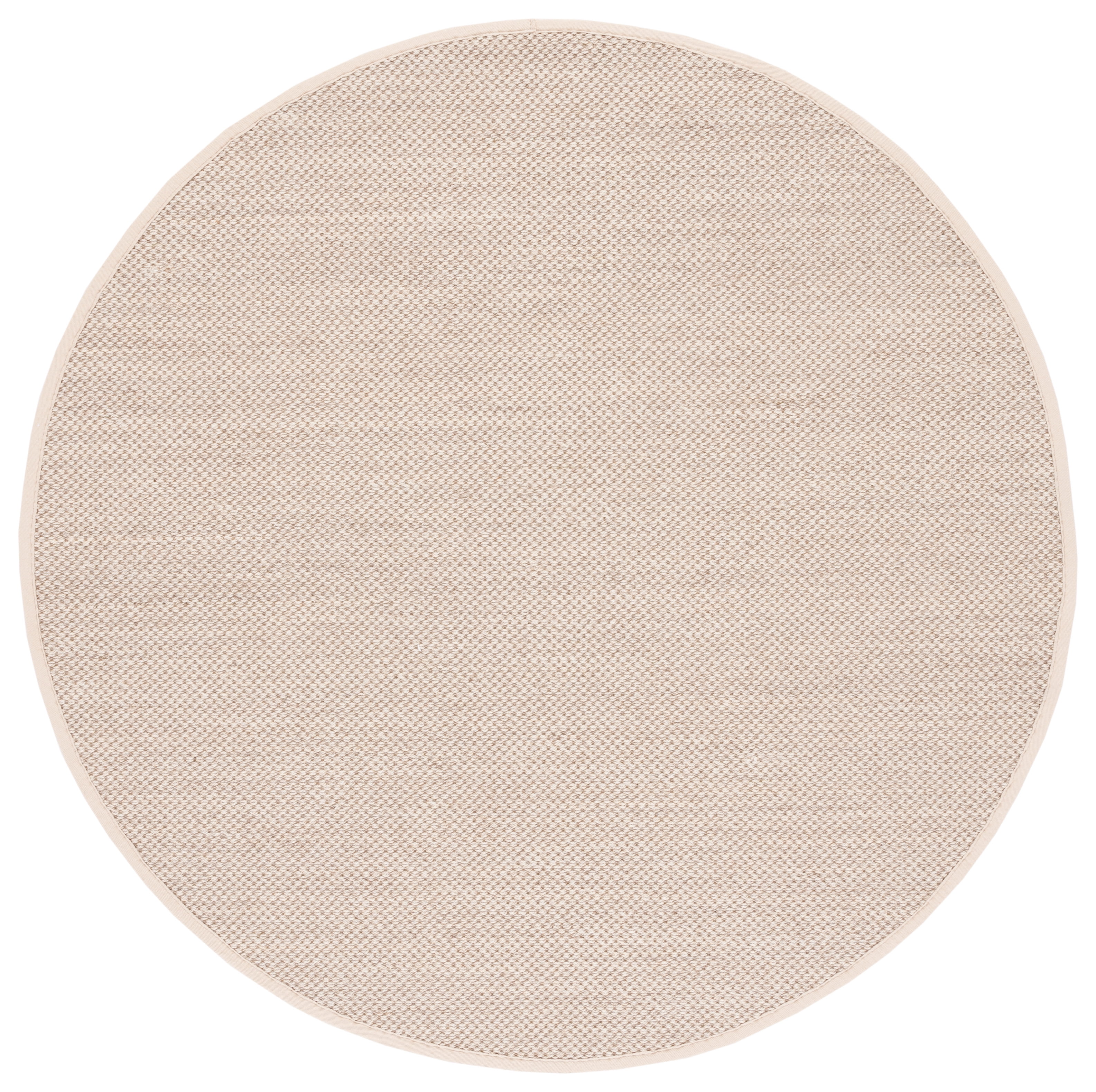 SAFAVIEH Natural Fiber Kentigern Border Seagrass Area Rug, Marble/Beige, 4' x 4' Round