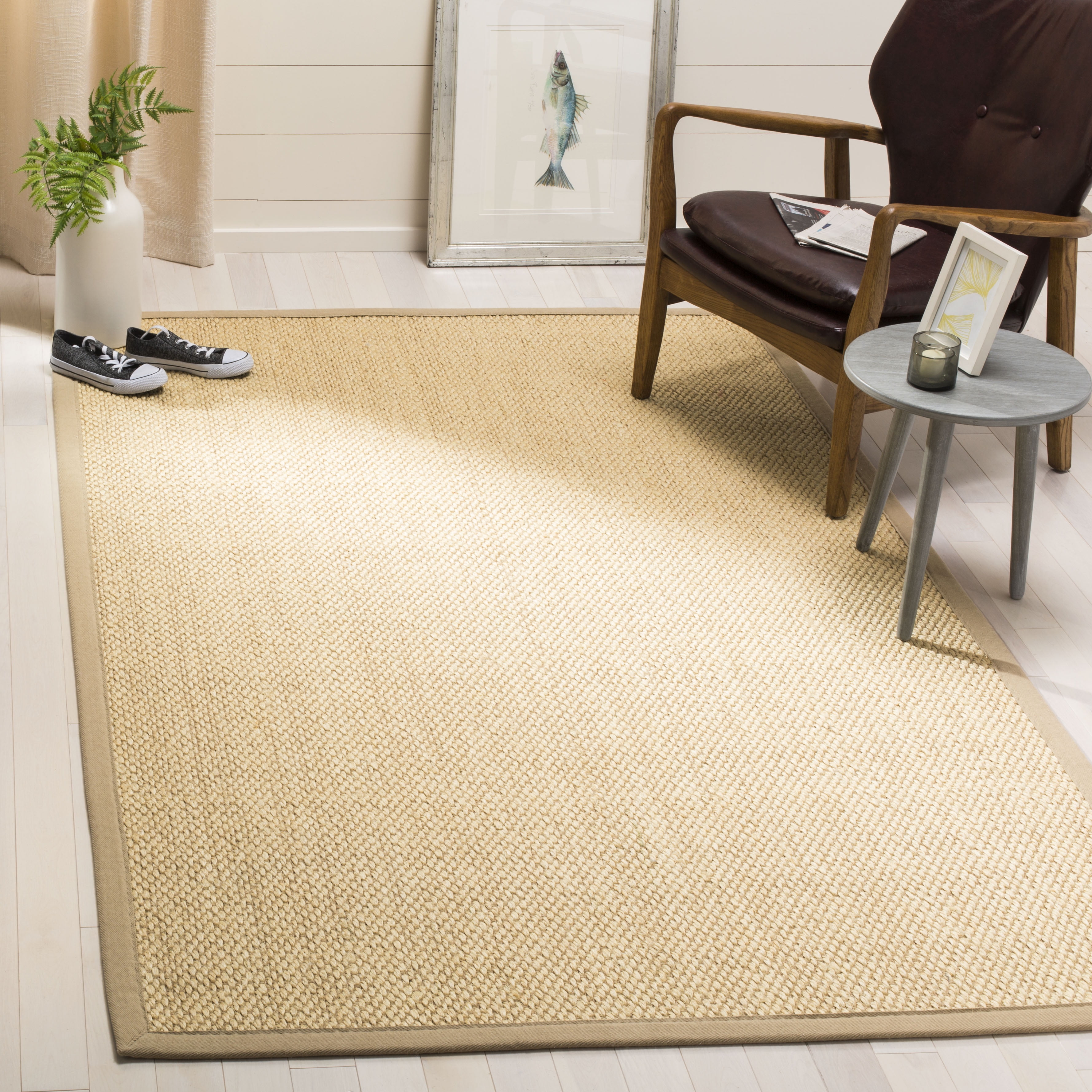SAFAVIEH Natural Fiber Laidley Solid Sisal Area Rug, Ivory/Beige, 4' x 6'