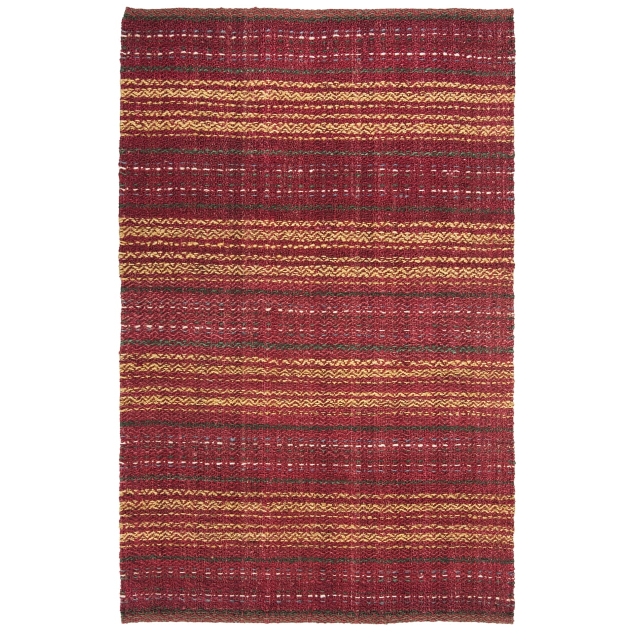 SAFAVIEH Natural Fiber Ombre Striped Jute Runner Rug, Red/Gold, 2'6" x 8'