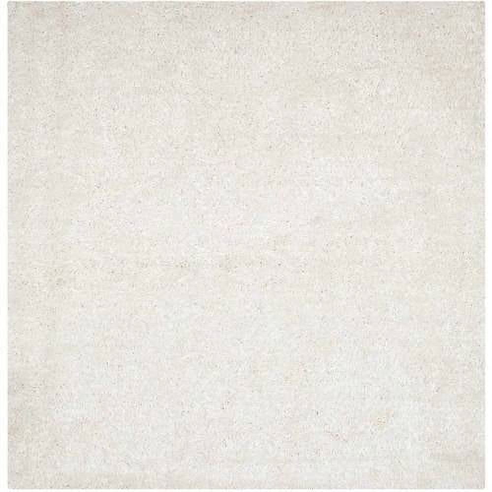 SAFAVIEH New Orleans Darius Solid Polyester Shag Area Rug, Off White, 7' x 7' Square