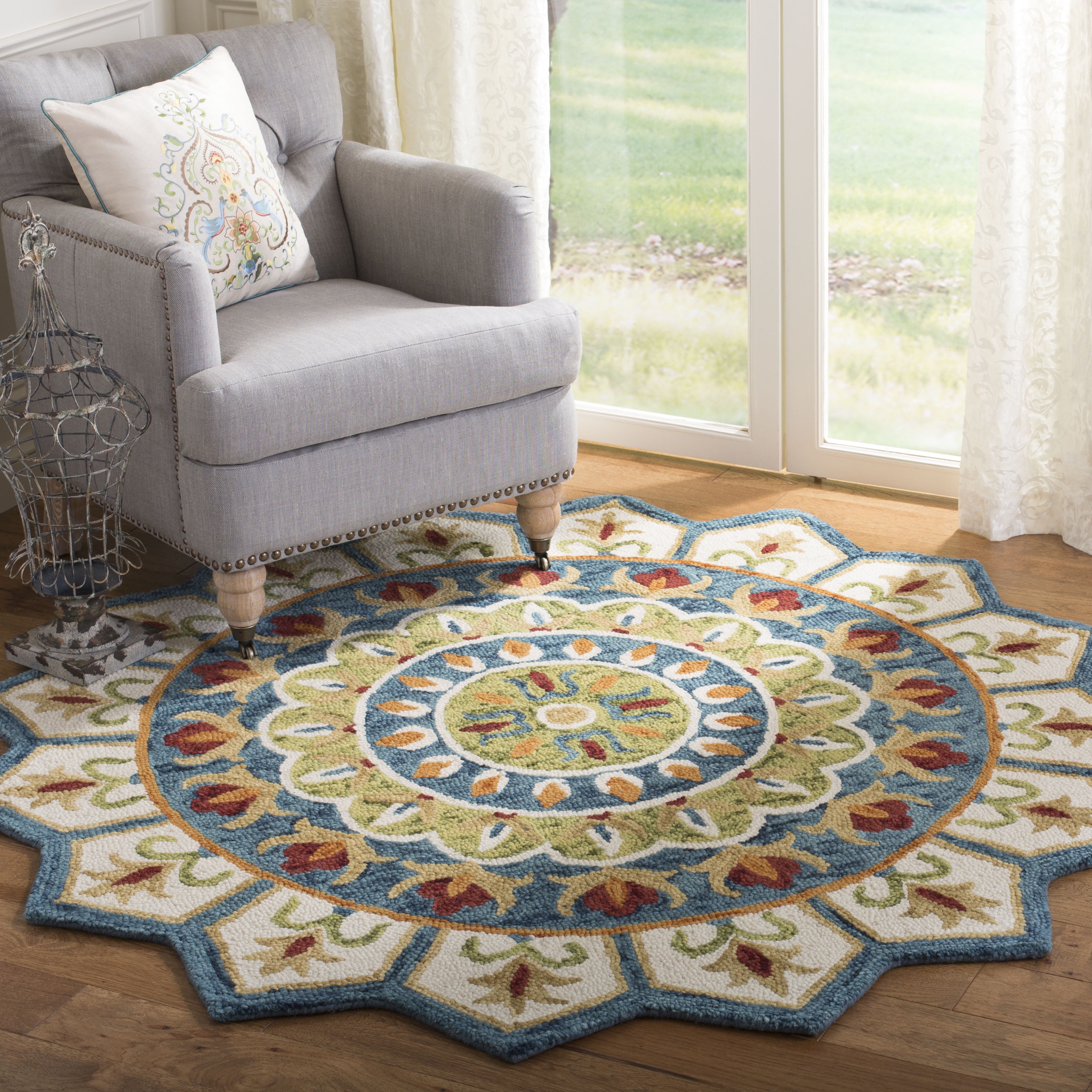 SAFAVIEH Novelty NOV605M Handmade Ivory / Blue Rug