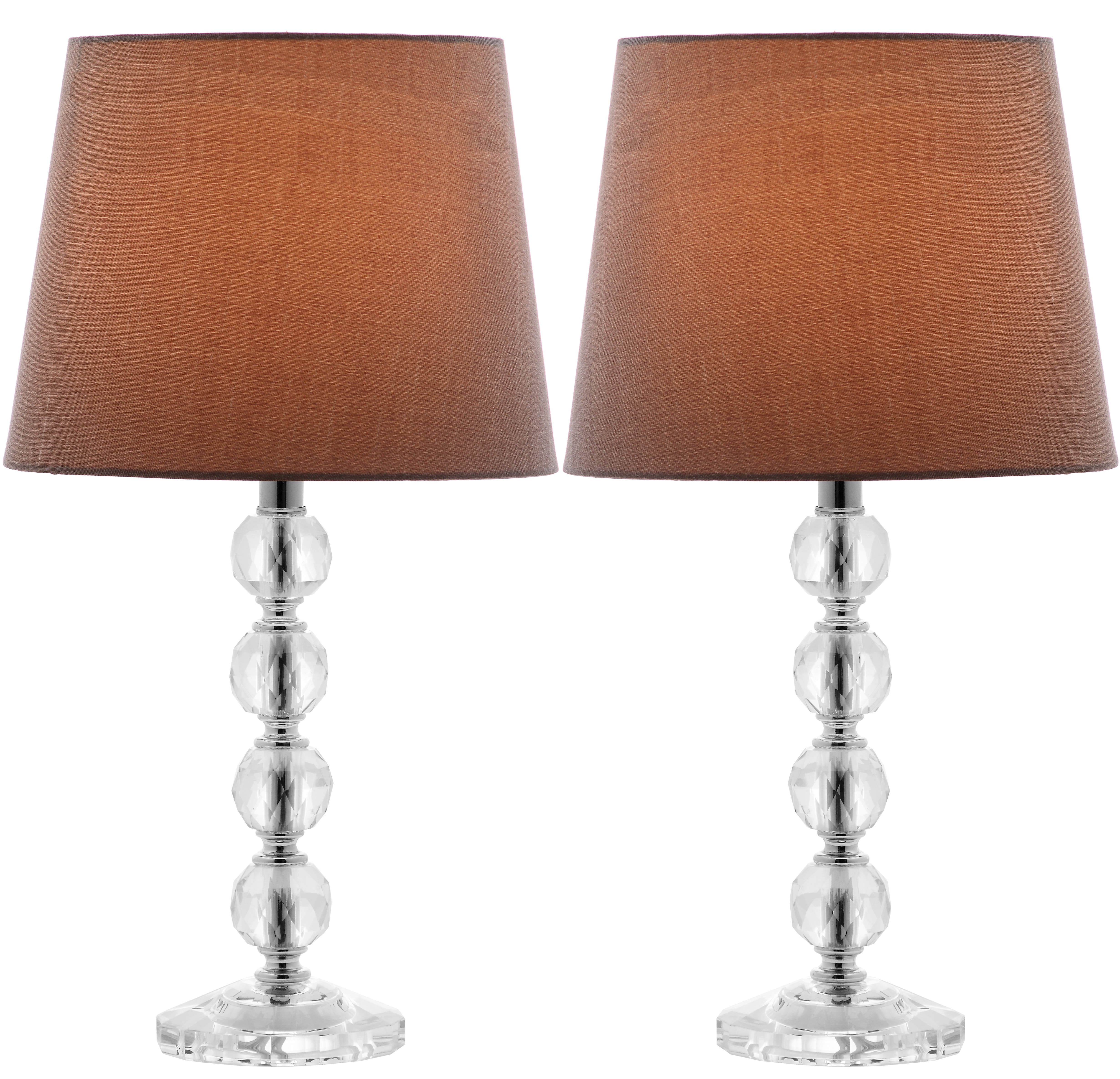 SAFAVIEH Nola 16 in. H Stacked Crystal Ball Table Lamp, Grey, Set of 2