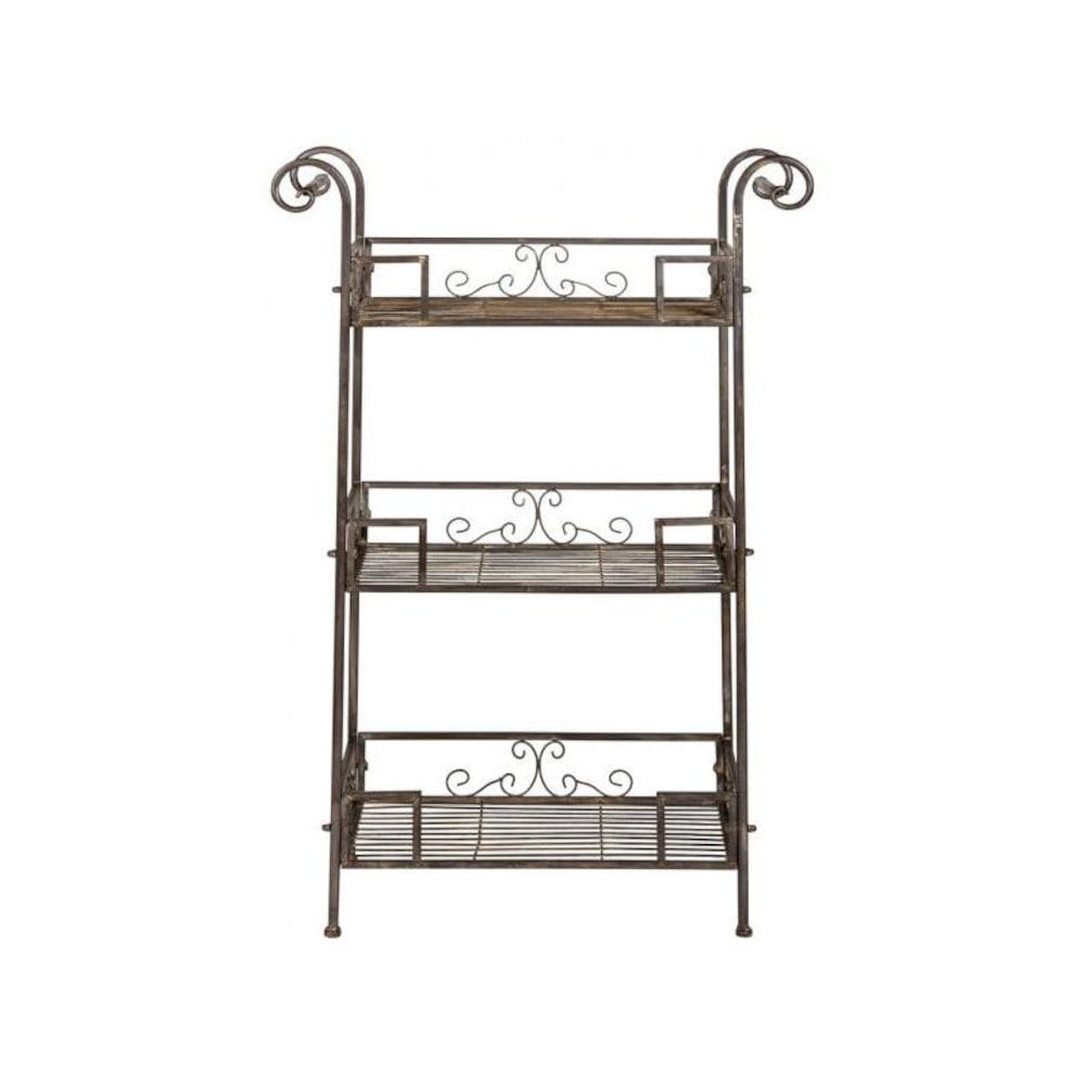 SAFAVIEH Noreen Outdoor Patio 3 Tier Shelf, Rustic Brown