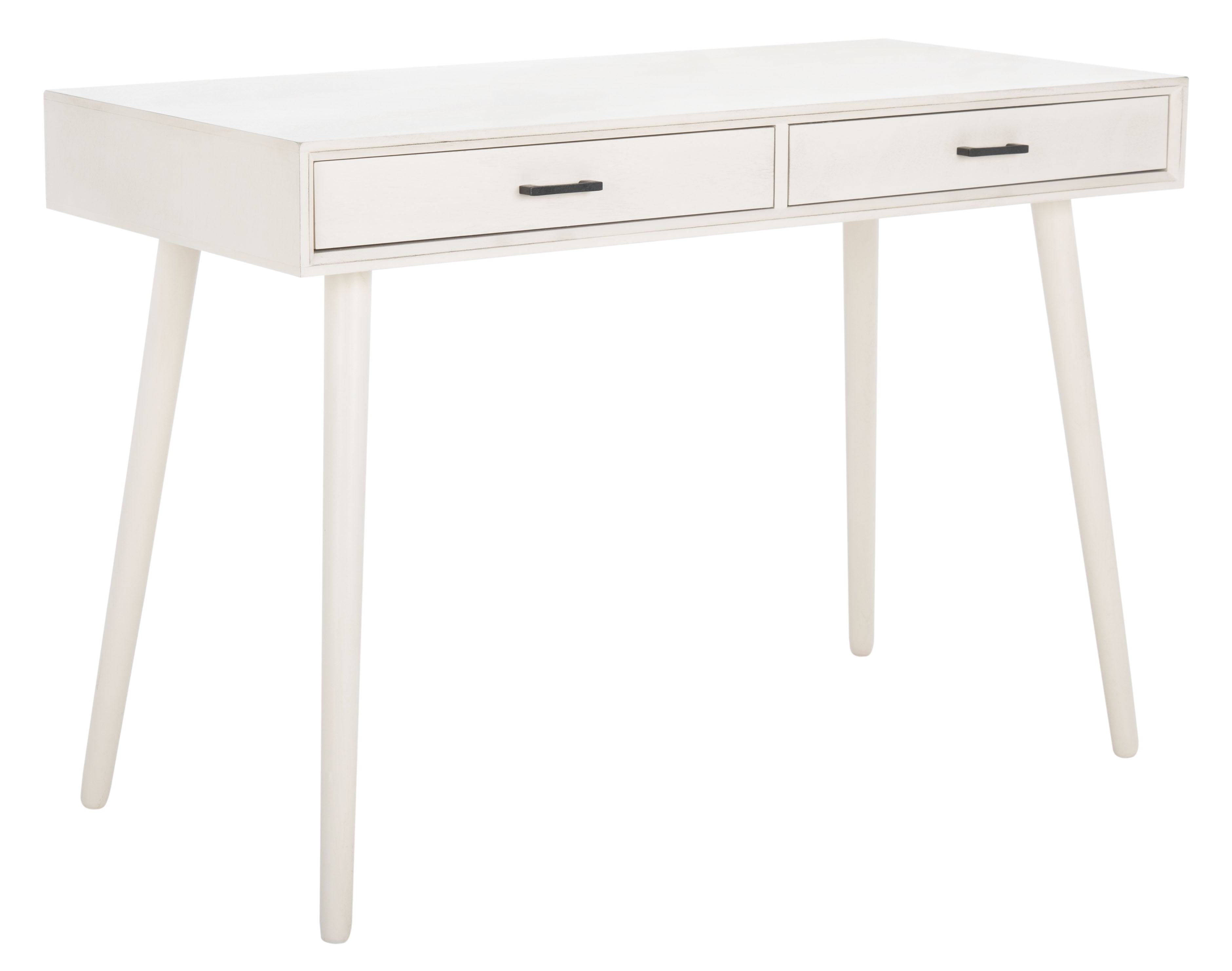 SAFAVIEH O'Dwyer Solid Retro 2 Drawer Writing Desk, Distressed White