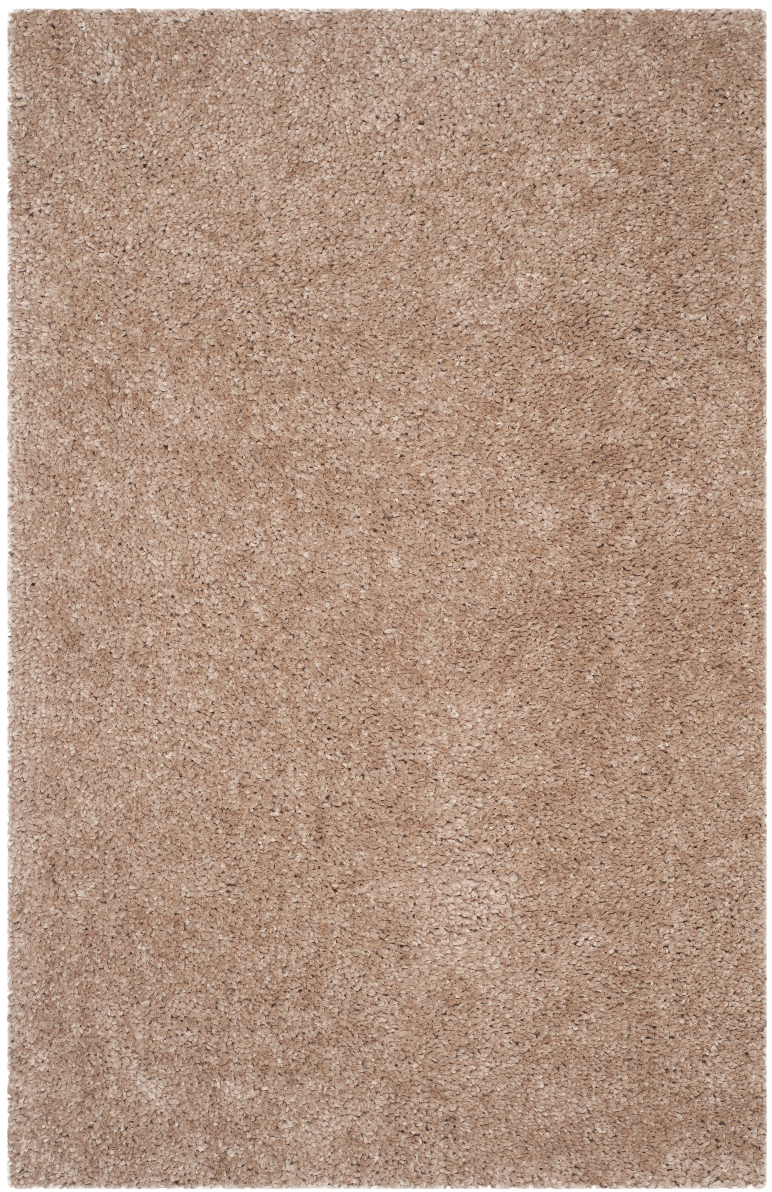 SAFAVIEH Popcorn Solid Polyester Shag Area Rug, Beige, 6' x 9'