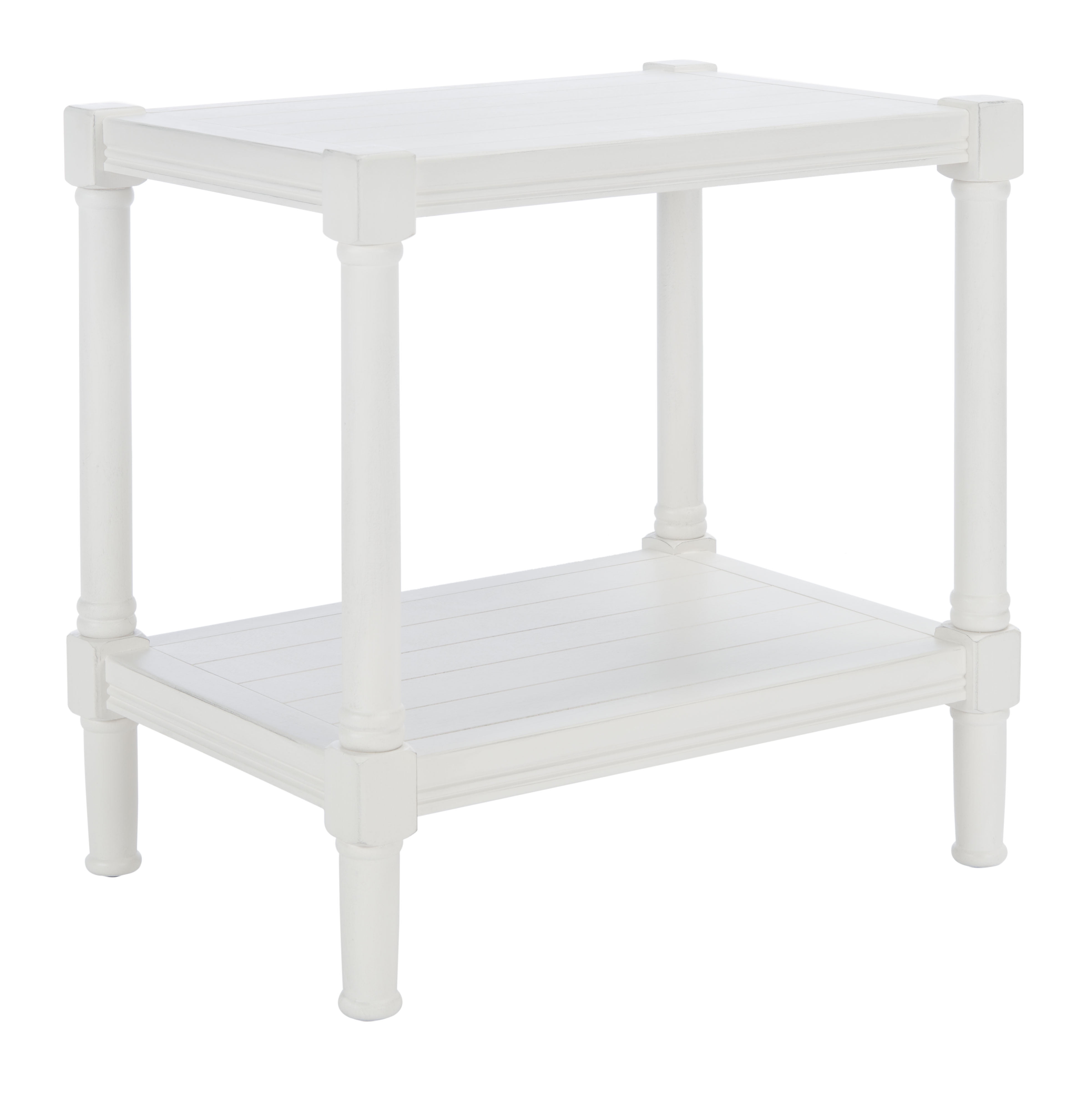 SAFAVIEH Rafiki Solid Rustic Rectangle Accent Table, Distressed White