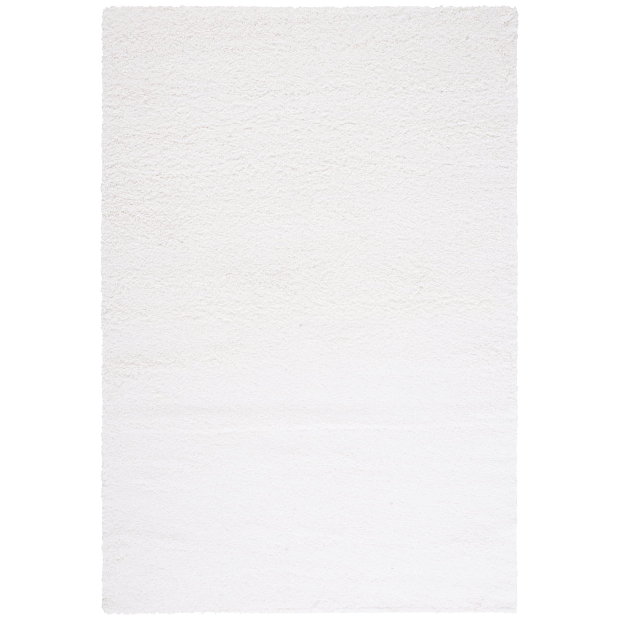 SAFAVIEH Santa Monica Chelsey Solid Shag Area Rug, White, 5'3" x 7'6"