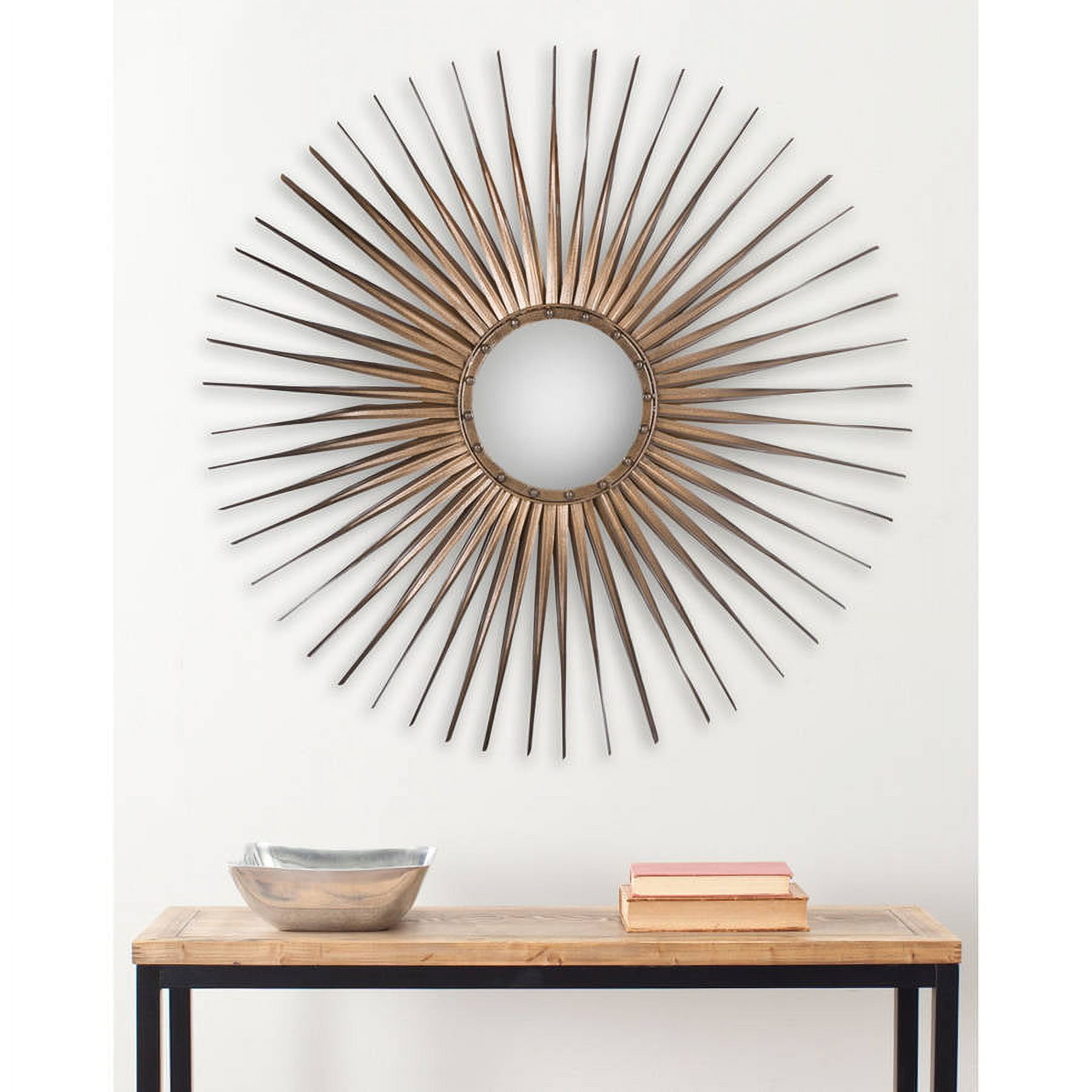 SAFAVIEH Shanira Round Metallic Sunburst Mirror, Gold