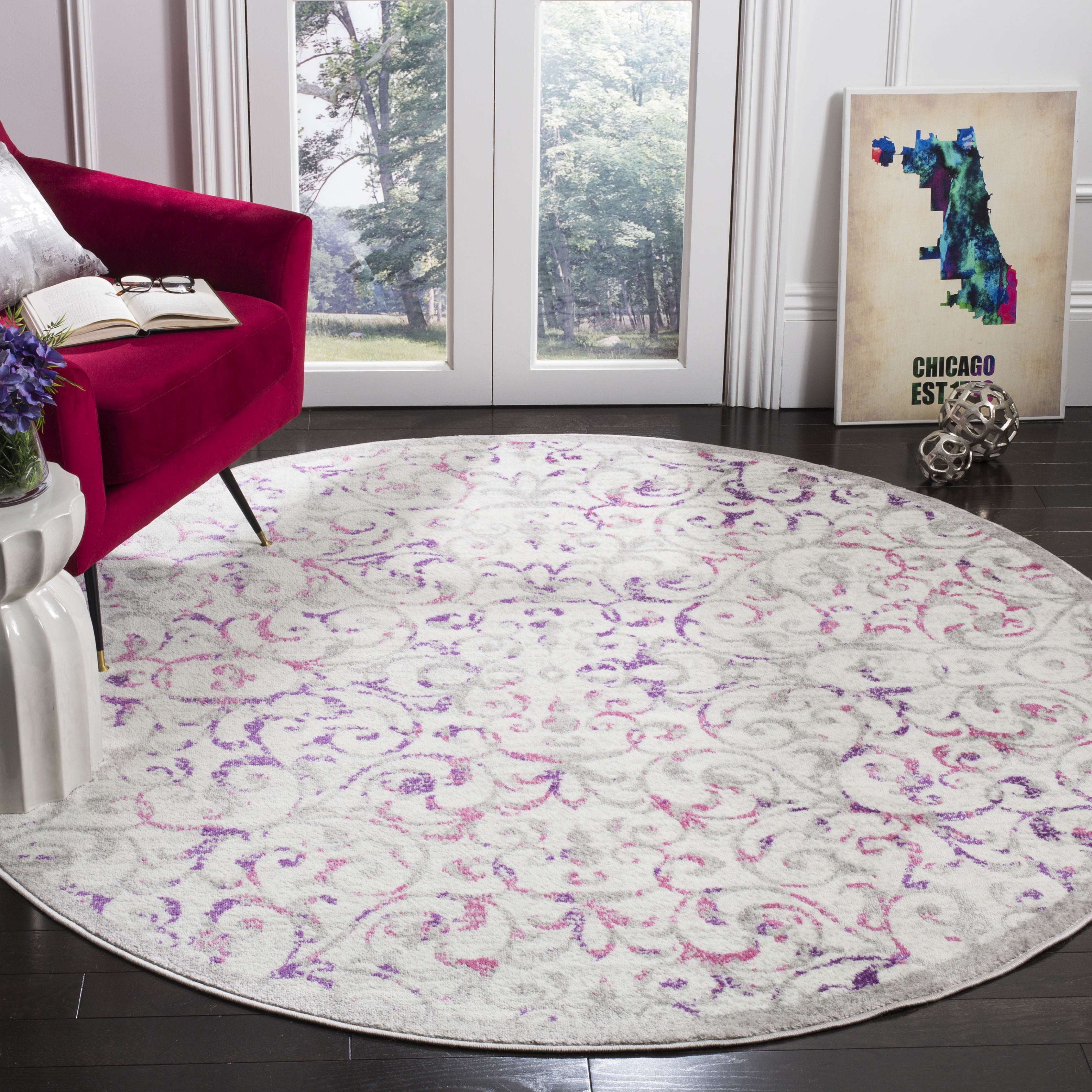 SAFAVIEH Skyler Collection SKY198F Ivory / Pink Rug