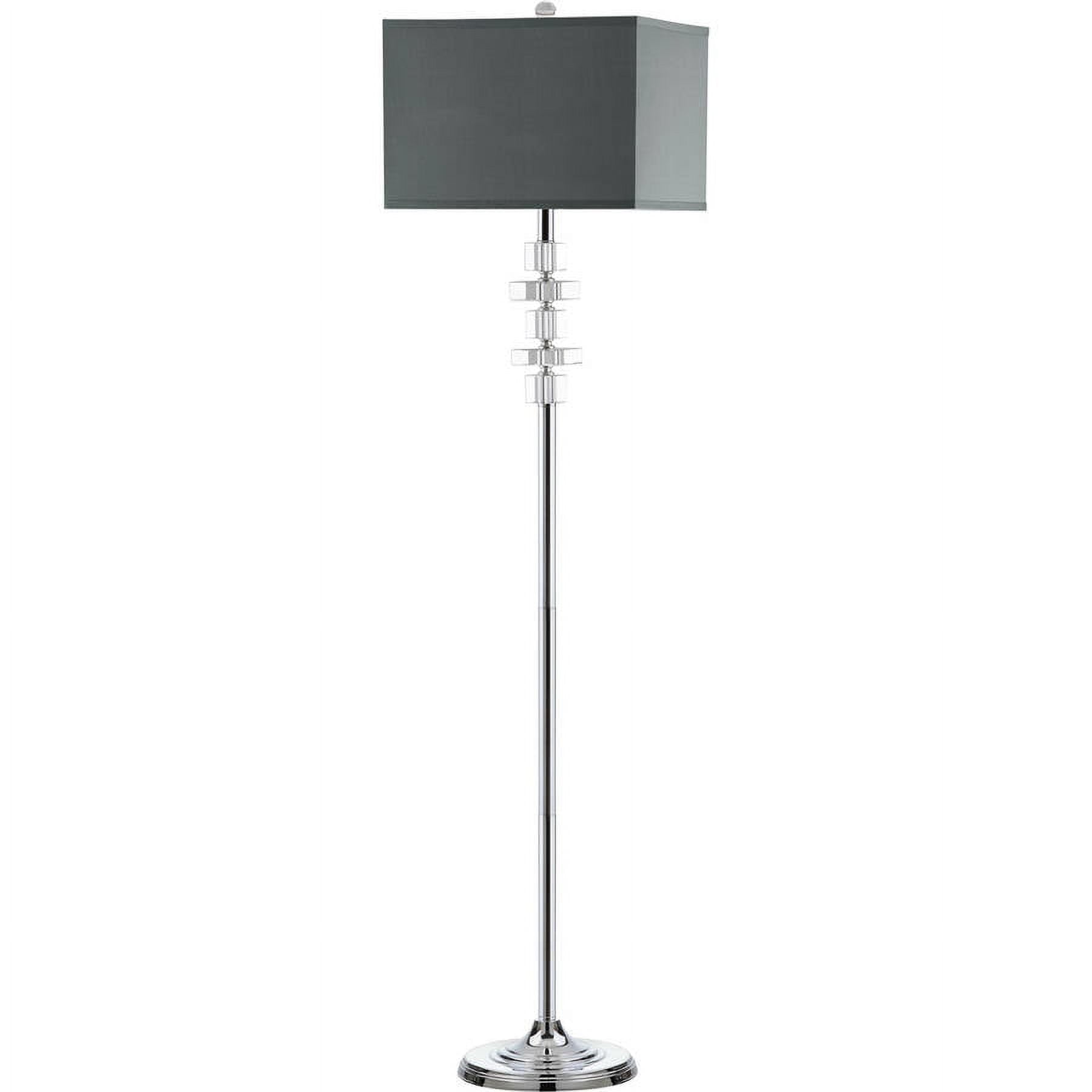 SAFAVIEH Times Square 60.5 in. H Floor Lamp, Clear/Grey Shade