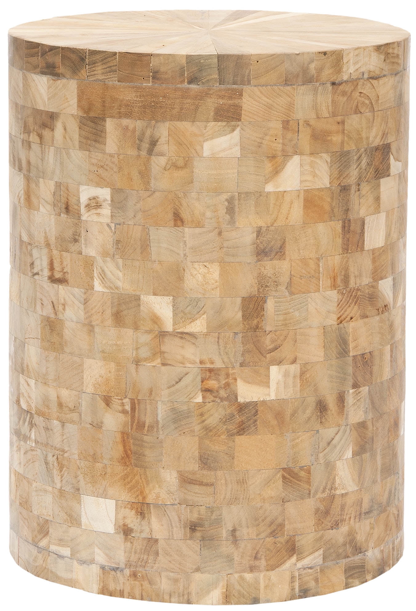 SAFAVIEH Tioga Nautical Bohemian Teak Oak Round Stool /Table, Light Maple