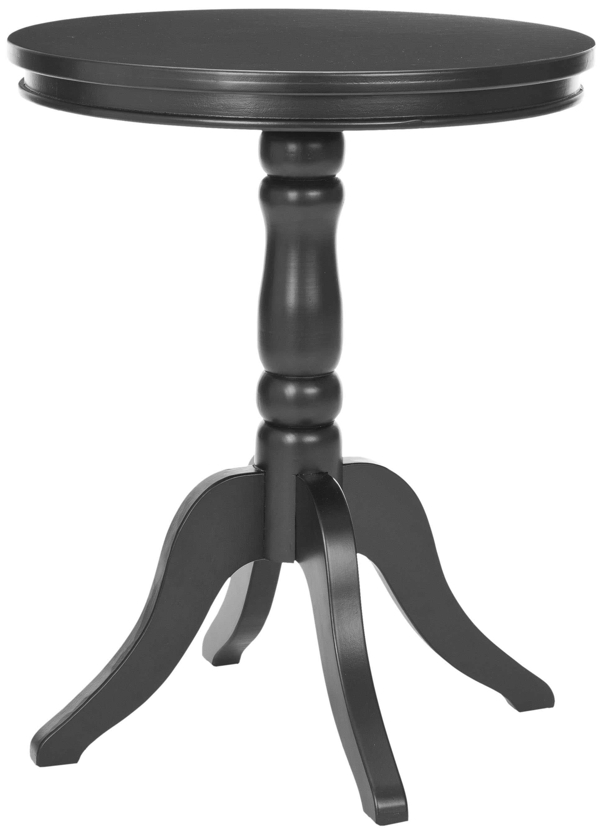 SAFAVIEH Vivienne Classic Solid Round Top Side Table, Black