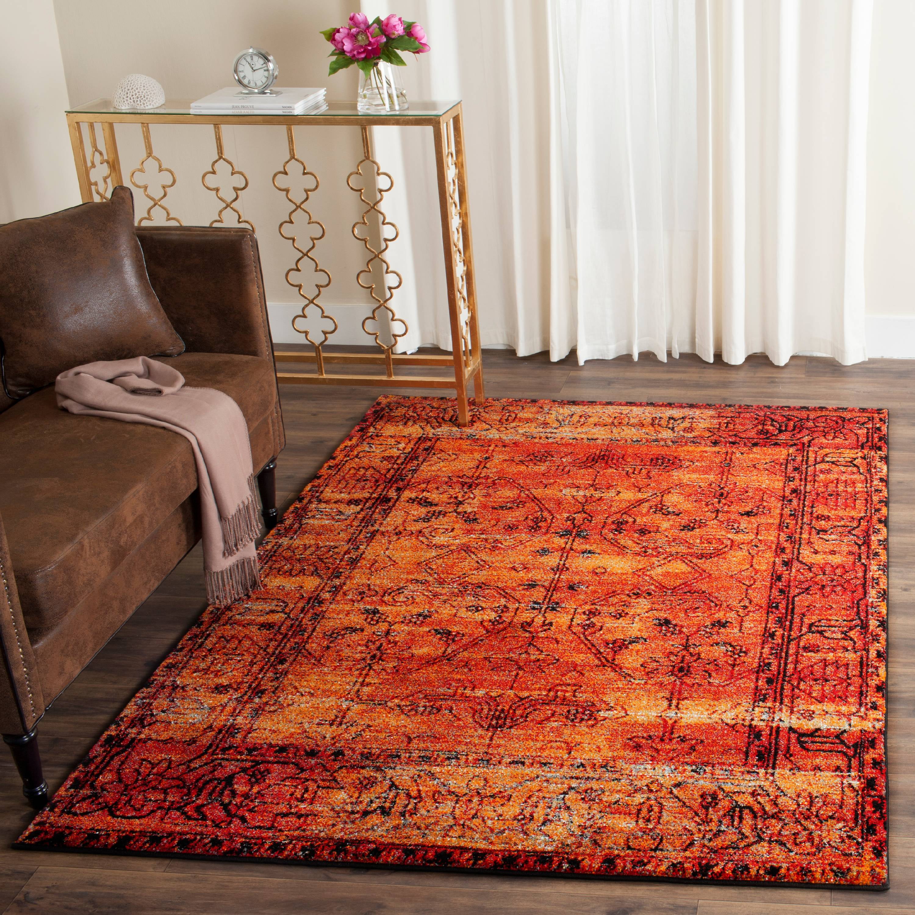 SAFAVIEH Vintage Hamadan Jessamine Traditional Area Rug, Orange, 9' x 12'