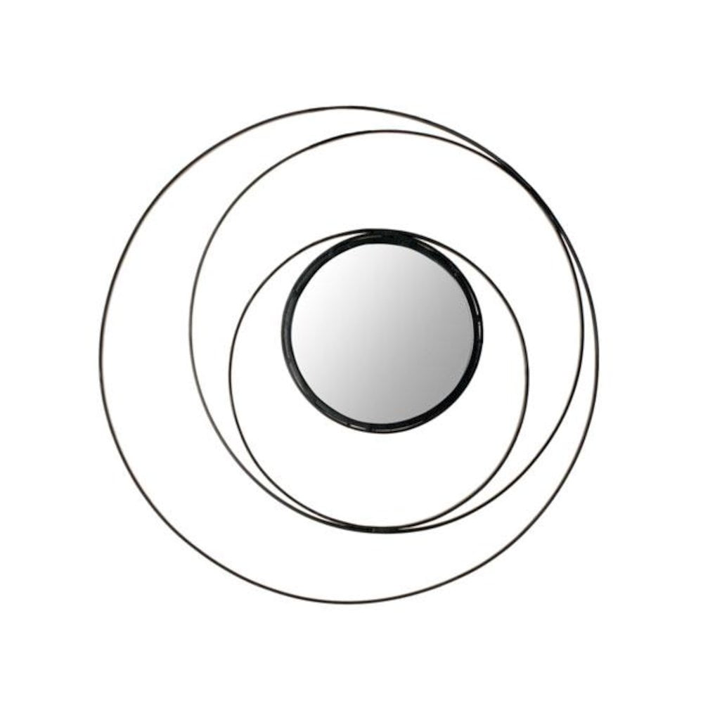 SAFAVIEH 7" Round Inner Circle Wire Mirror, Black