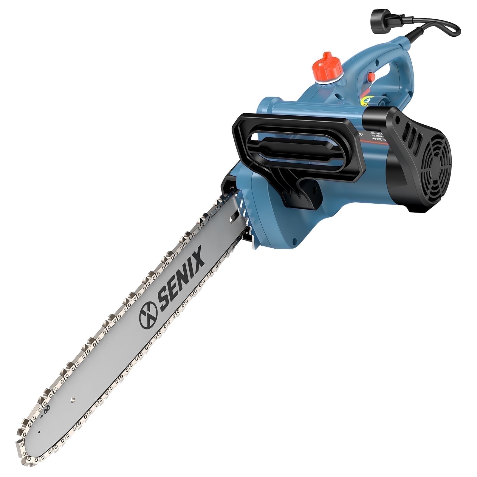 Senix 14" 10A Electric Corded Chainsaw with Oregon Bar & Chain, Blue