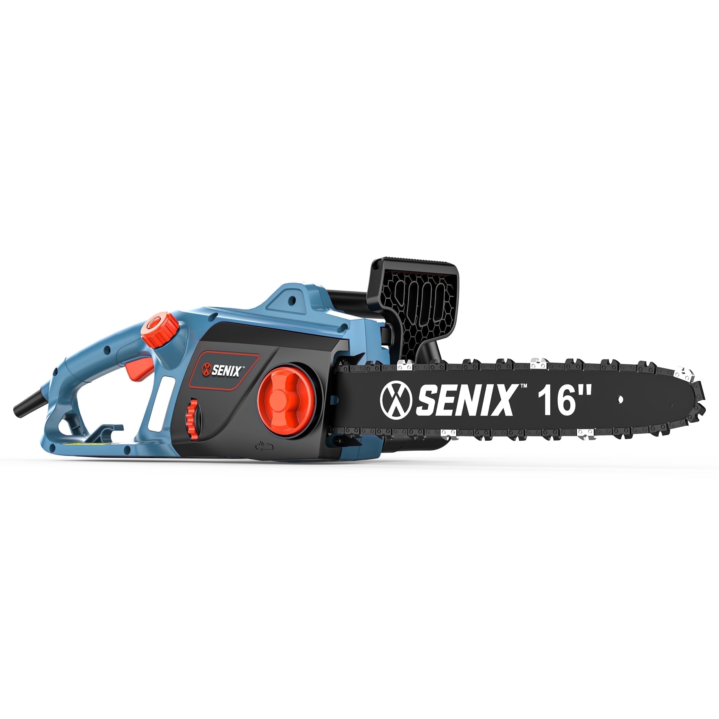Senix 16-Inch 12Amp Electric Corded Chainsaw, Oregon Bar and Chain, Side Auxiliary, 120V,