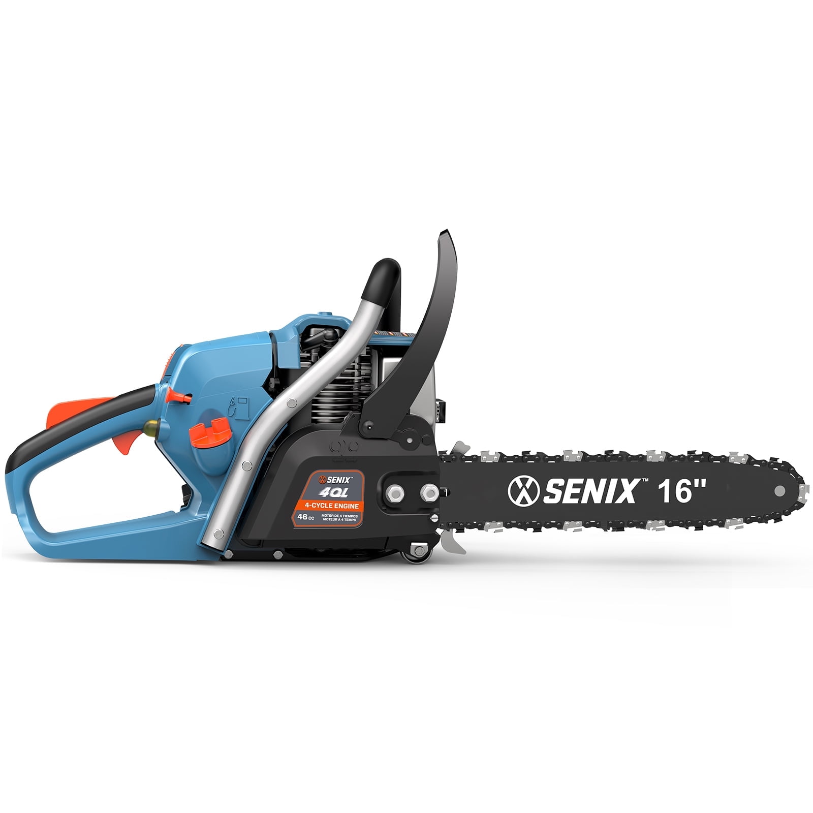 SENIX 46CC 4-Cycle Gas Chainsaw, 16" Bar and Chain, Automatic Oiler, CS4QL-L3