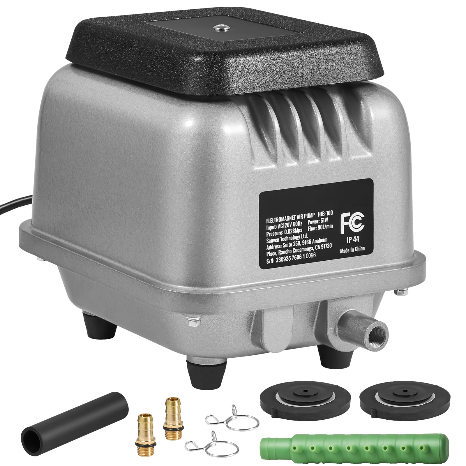 SKYSHALO Linear Air Pump, 90L/Min for Efficient Aeration, Ideal for Small Ponds, Water Features, Waste Processing, Septic Systems, Aquariums, and Aquaculture