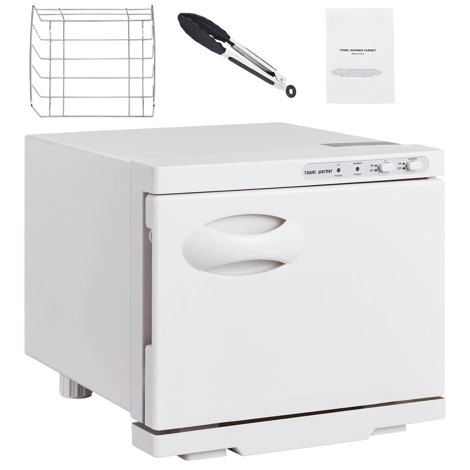 KFFKFF Towel Warmer Cabinet, 8L Hot Cabinet with UV Light, 2-in-1 Warmer with Stainless Steel Rack, Holds up to 16 Towels, Quick Heating for Facials, SPA, Massage, Salon, Bathroom,Beauty, White