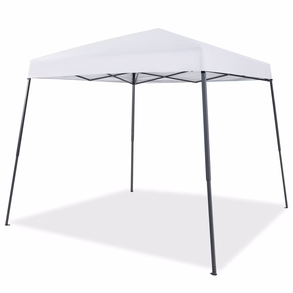 Alden design Pop-Up Canopy Outdoor Tent with Carrying Bag Sandbag Ropes Pegs, White