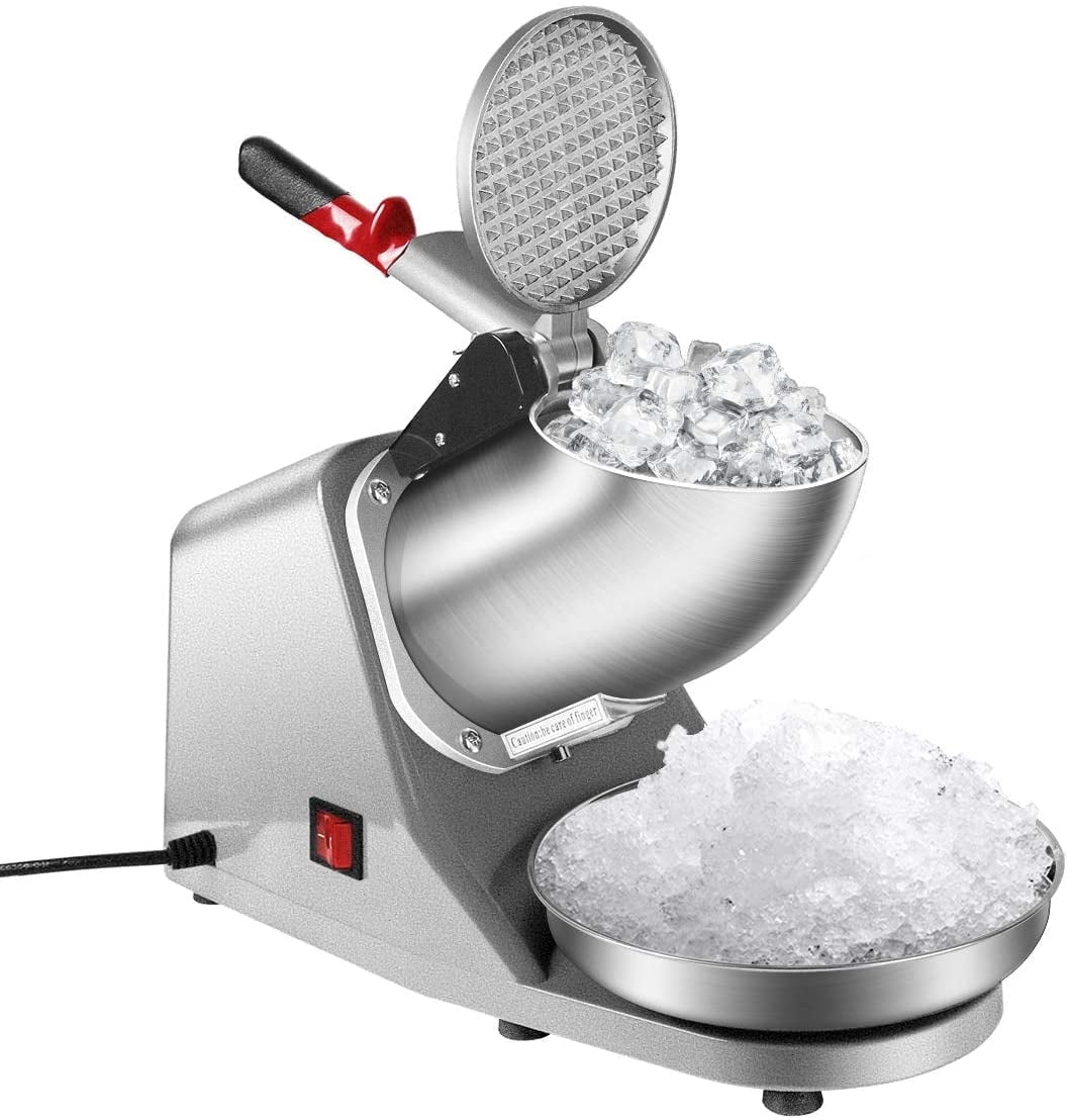 SPECSTAR Electric Ice Shaver Snow Cone Maker Machine Silver 143lbs/H for Home and Commercial Use