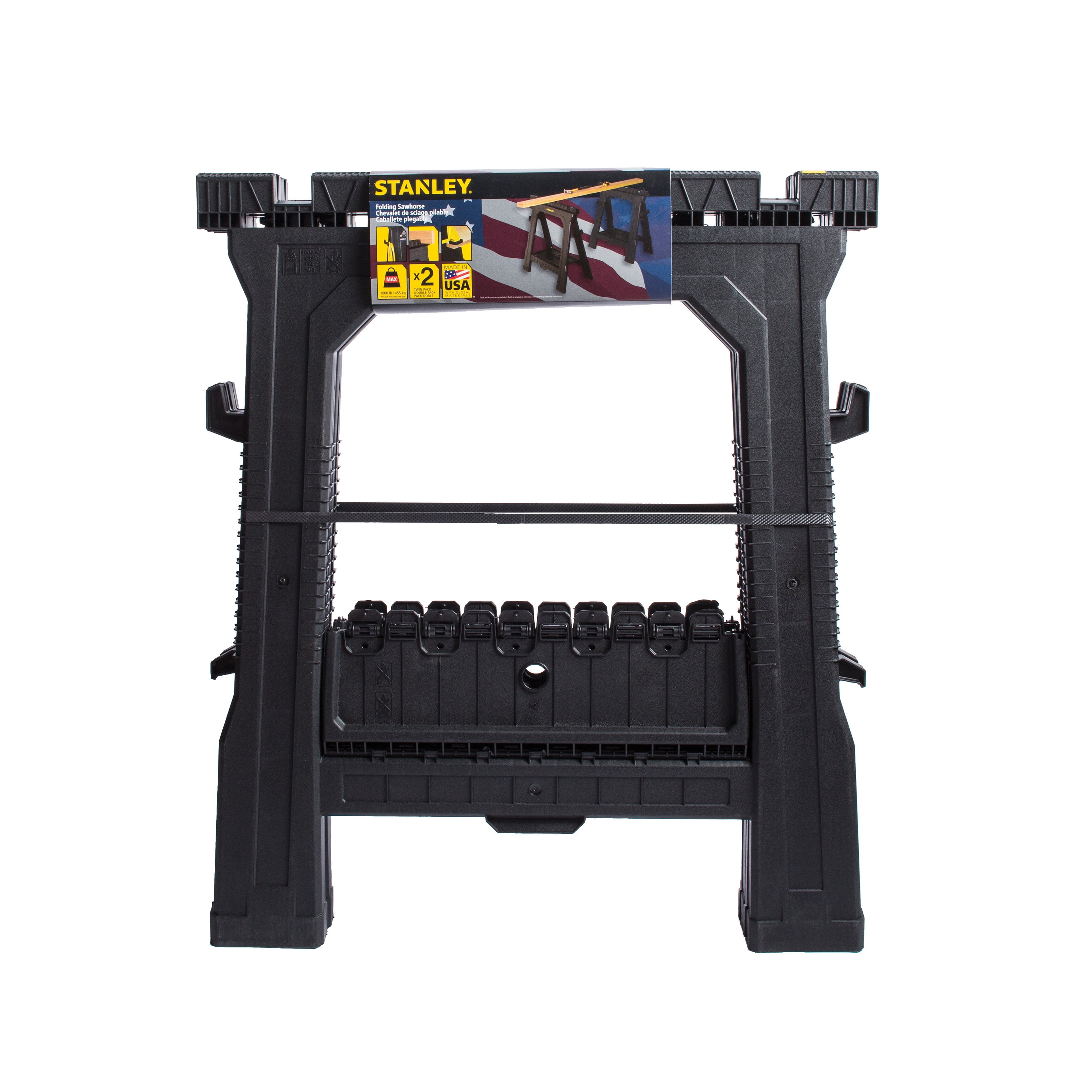 STANLEY® 060864W Plastic Folding Sawhorse (2-Pack)