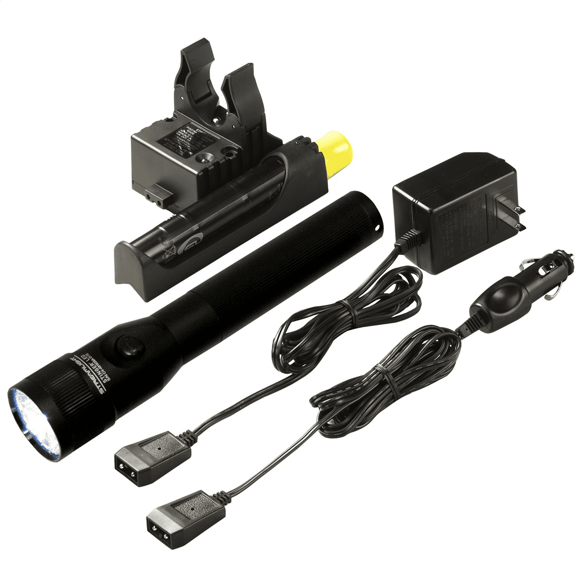STINGER LED BLACK W/ AC/DC - 1 PIGGYBACK HOLDER