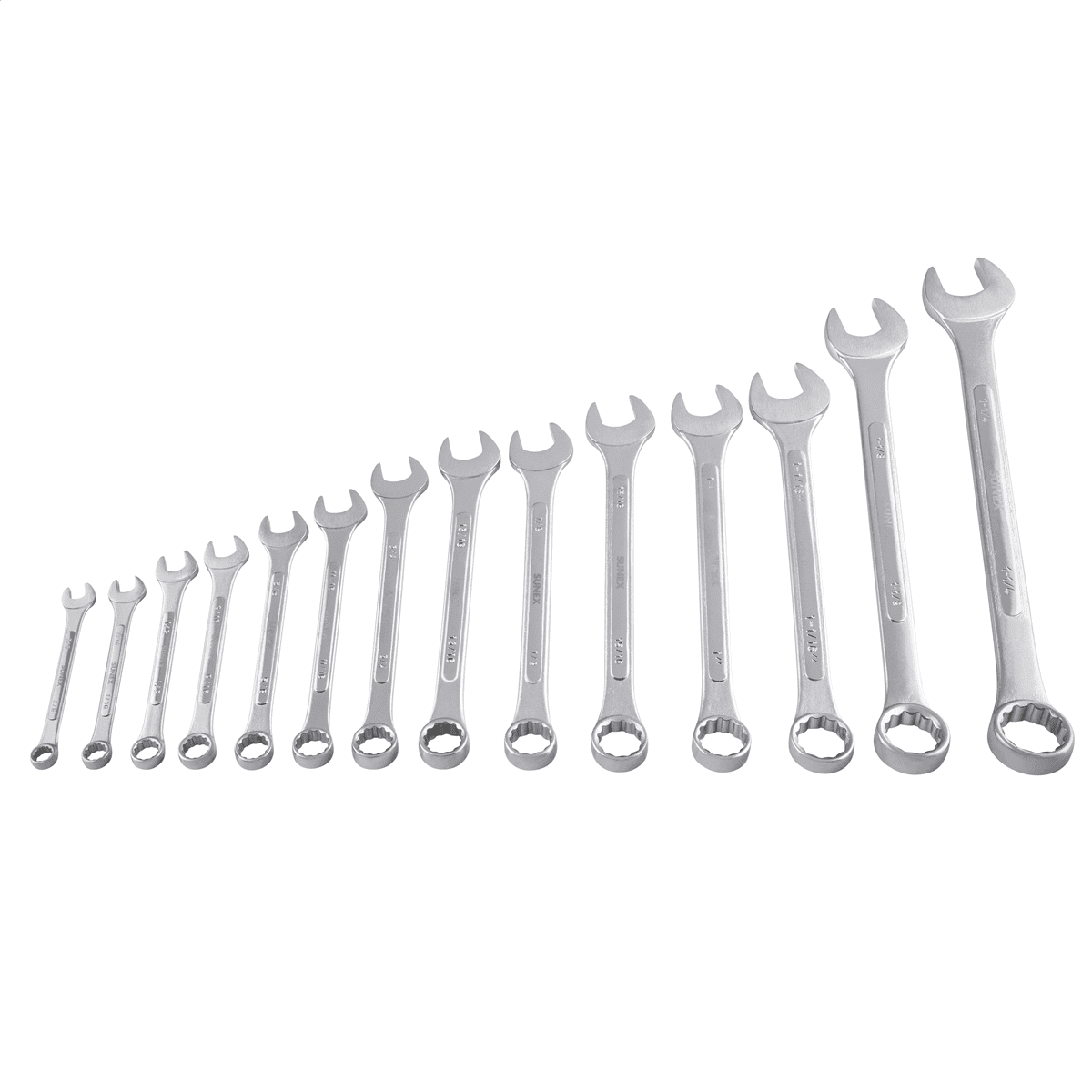 SUNEX 14 Piece SAE Raised Panel Combination Wrench Set