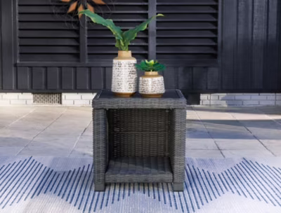 Signature Design by Ashley Casual Elite Park Outdoor End Table Gray