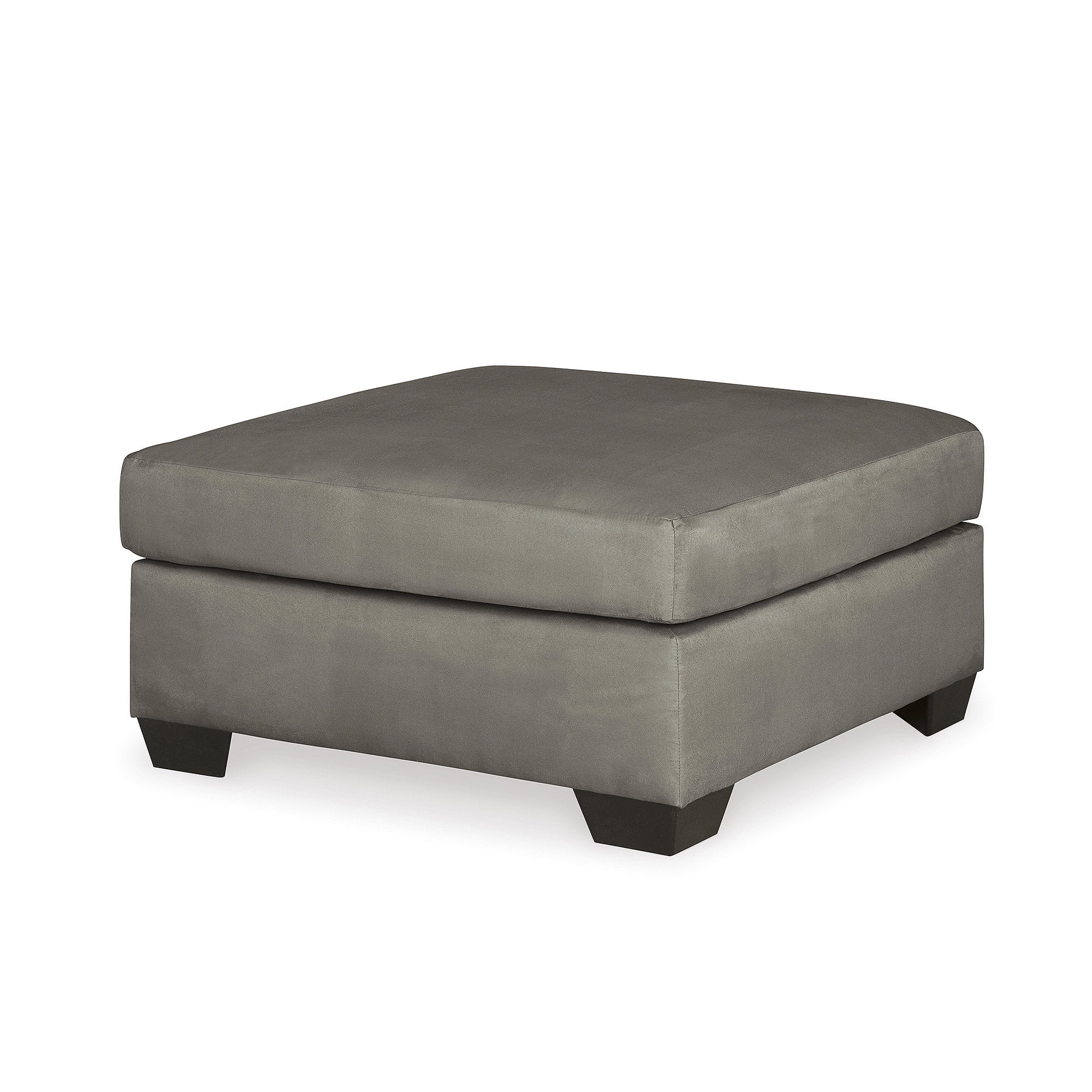 Signature Design by Ashley Contemporary Darcy Ottoman Microfiber Cobblestone