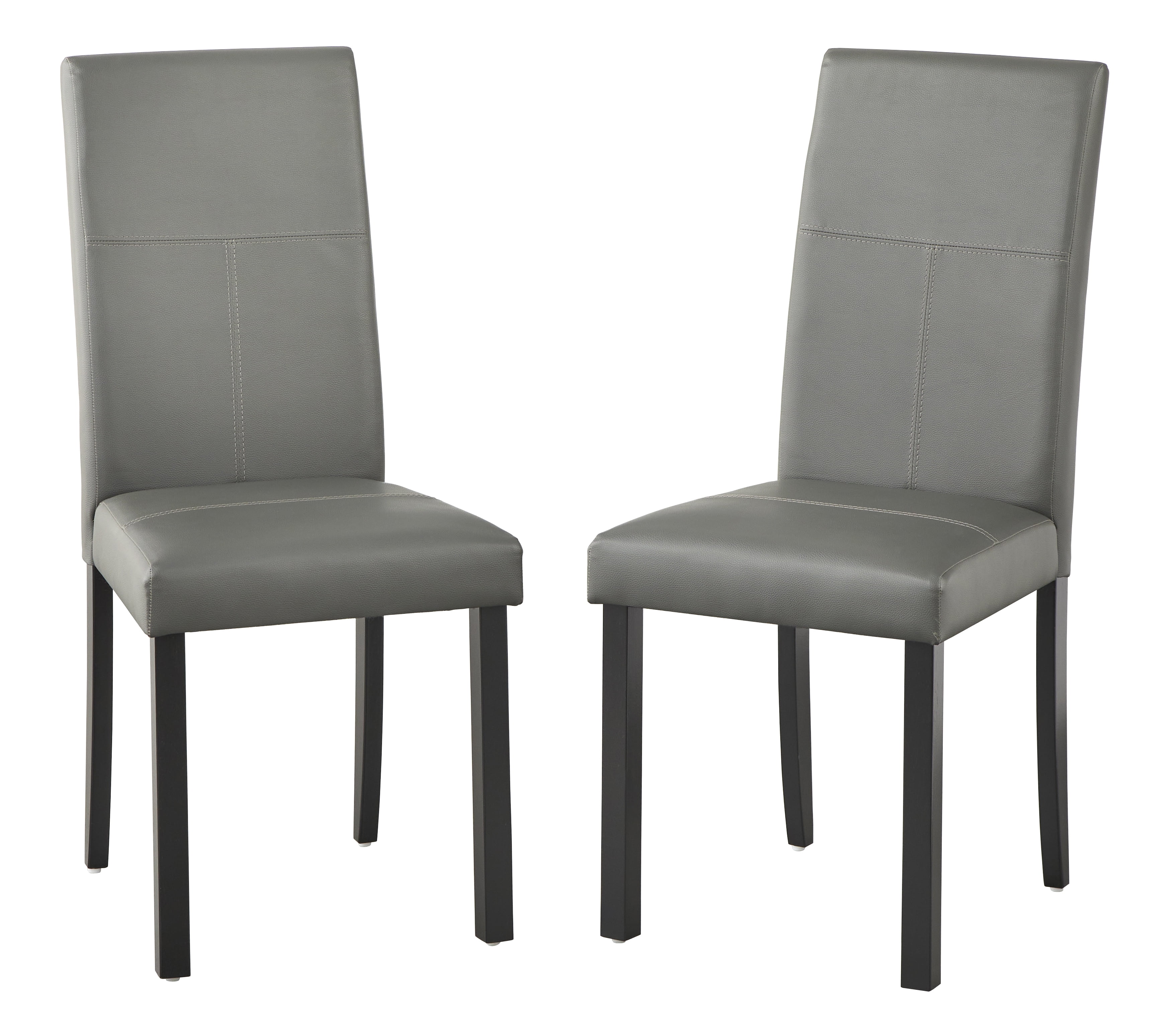 Simple Living Bettega Indoor Contemporary Parsons Dining Side Chair, Set of 2, Gray Faux Leather