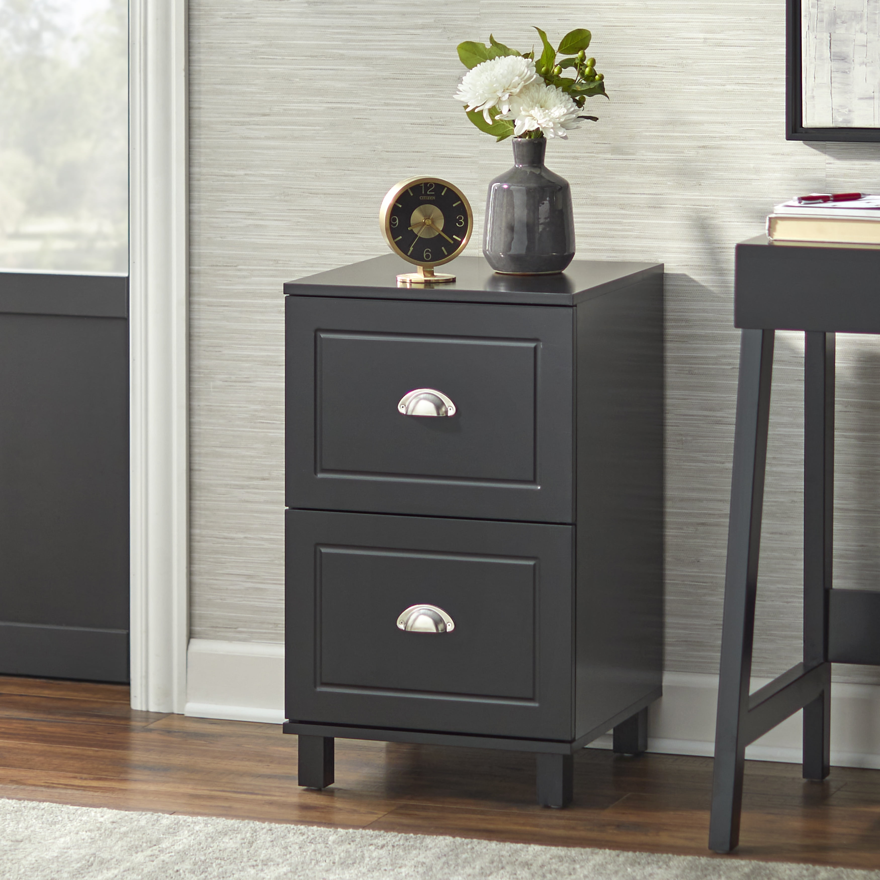 Simple Living Bradley 2-Drawer Filing Cabinet, Black