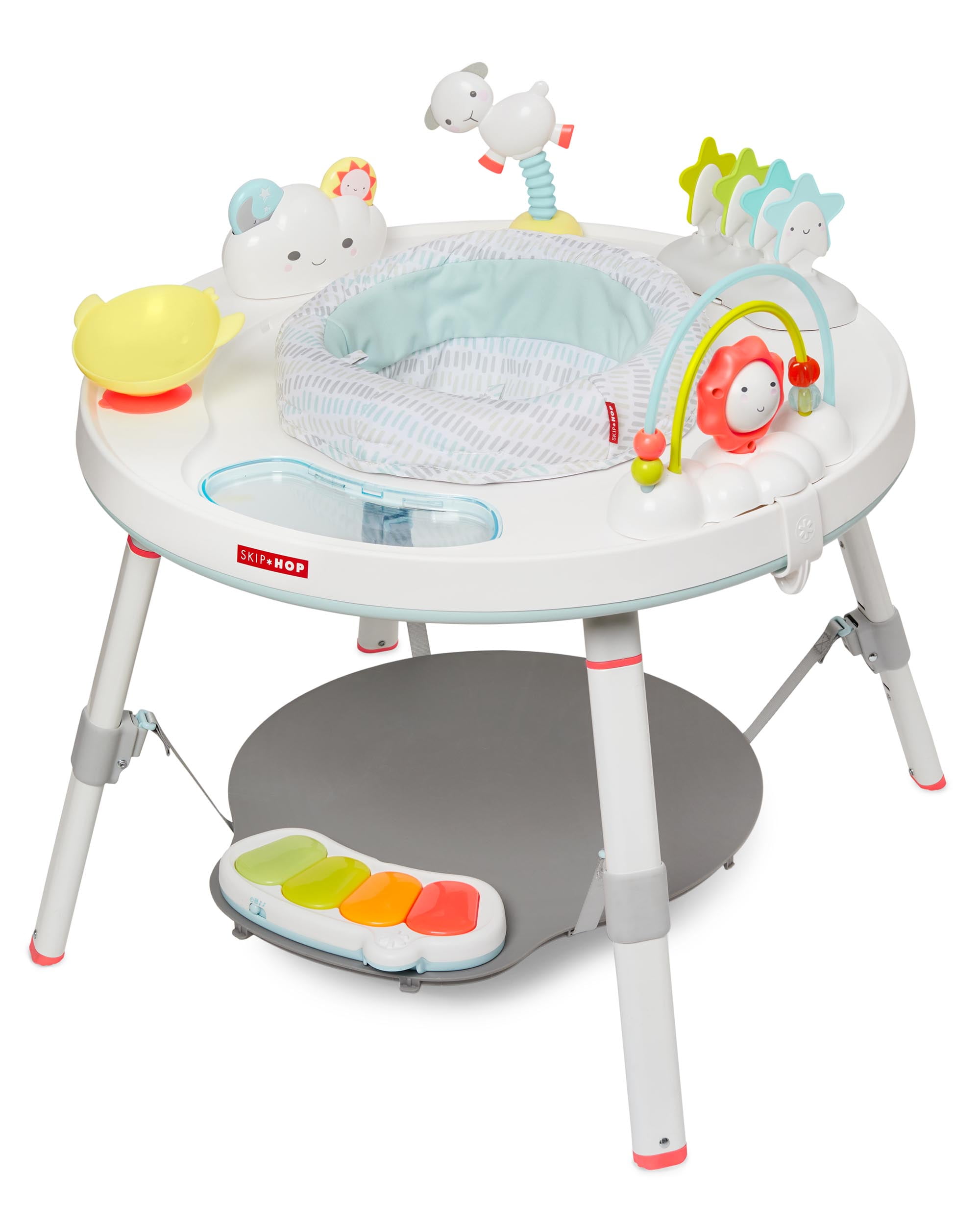 Skip Hop Baby Activity Center: Interactive Play Center with 3-Stage Functionality for 4 Months Plus, Silver Lining Cloud