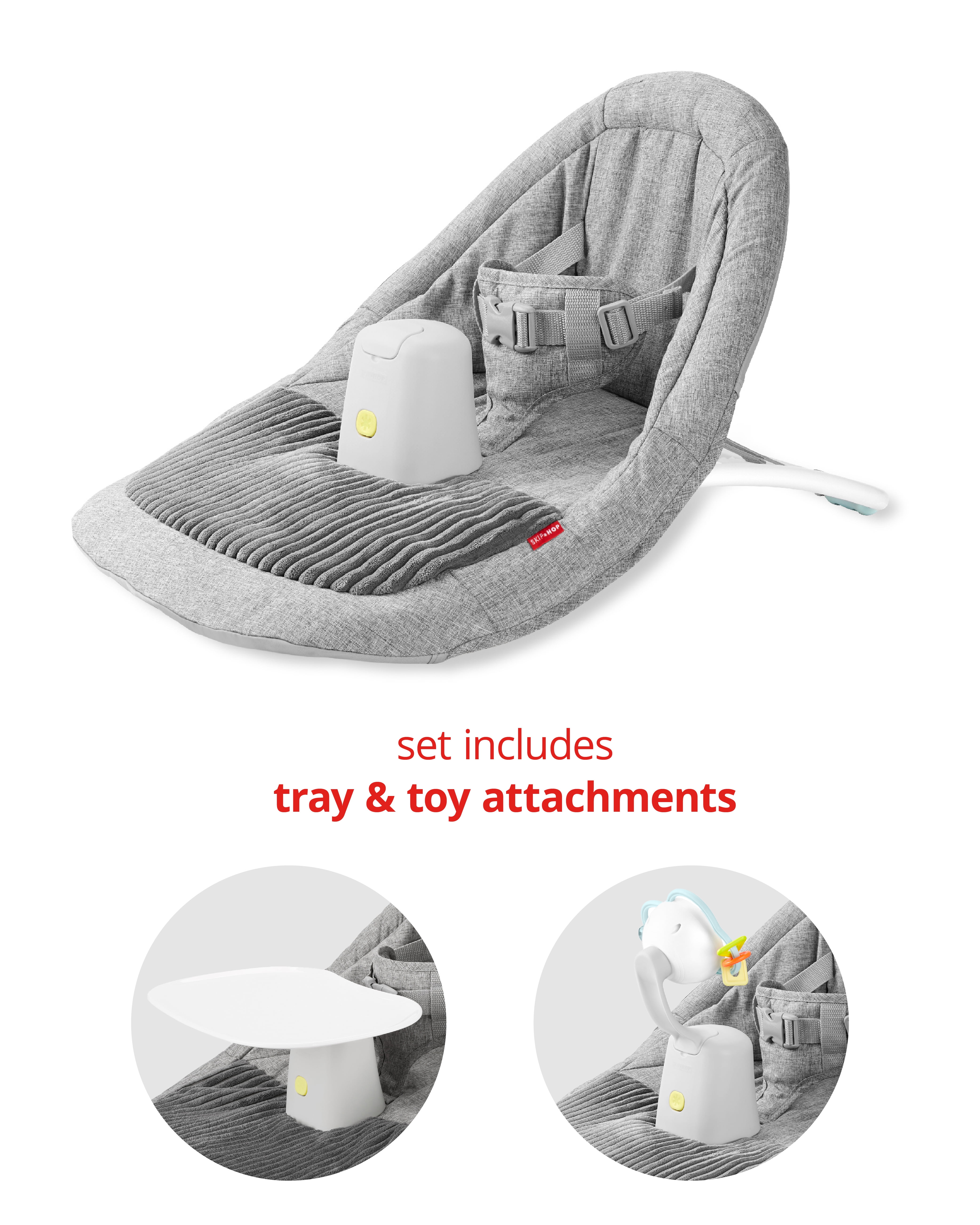 Skip Hop Ergonomic Activity Upright Floor Seat for Babies - Grey