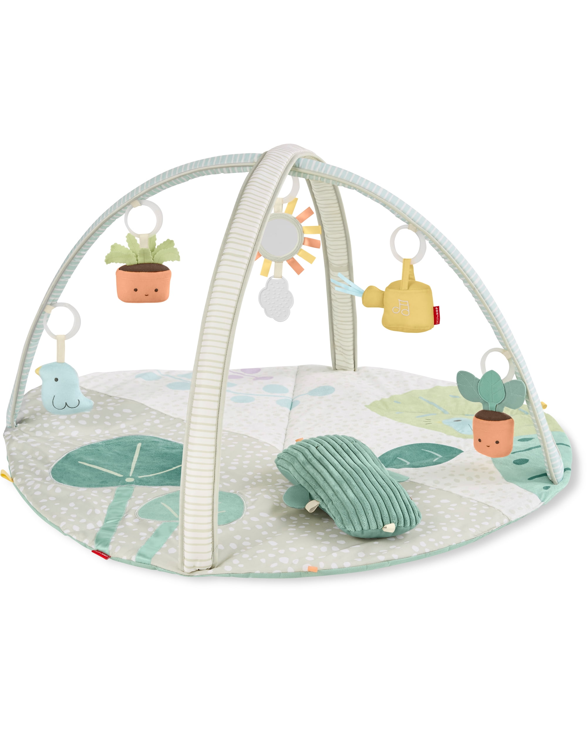Skip Hop Baby Tummy Time Mat 3-in-1 Activity Play Gym for Ages 0-2y, Garden Oasis Green Multi