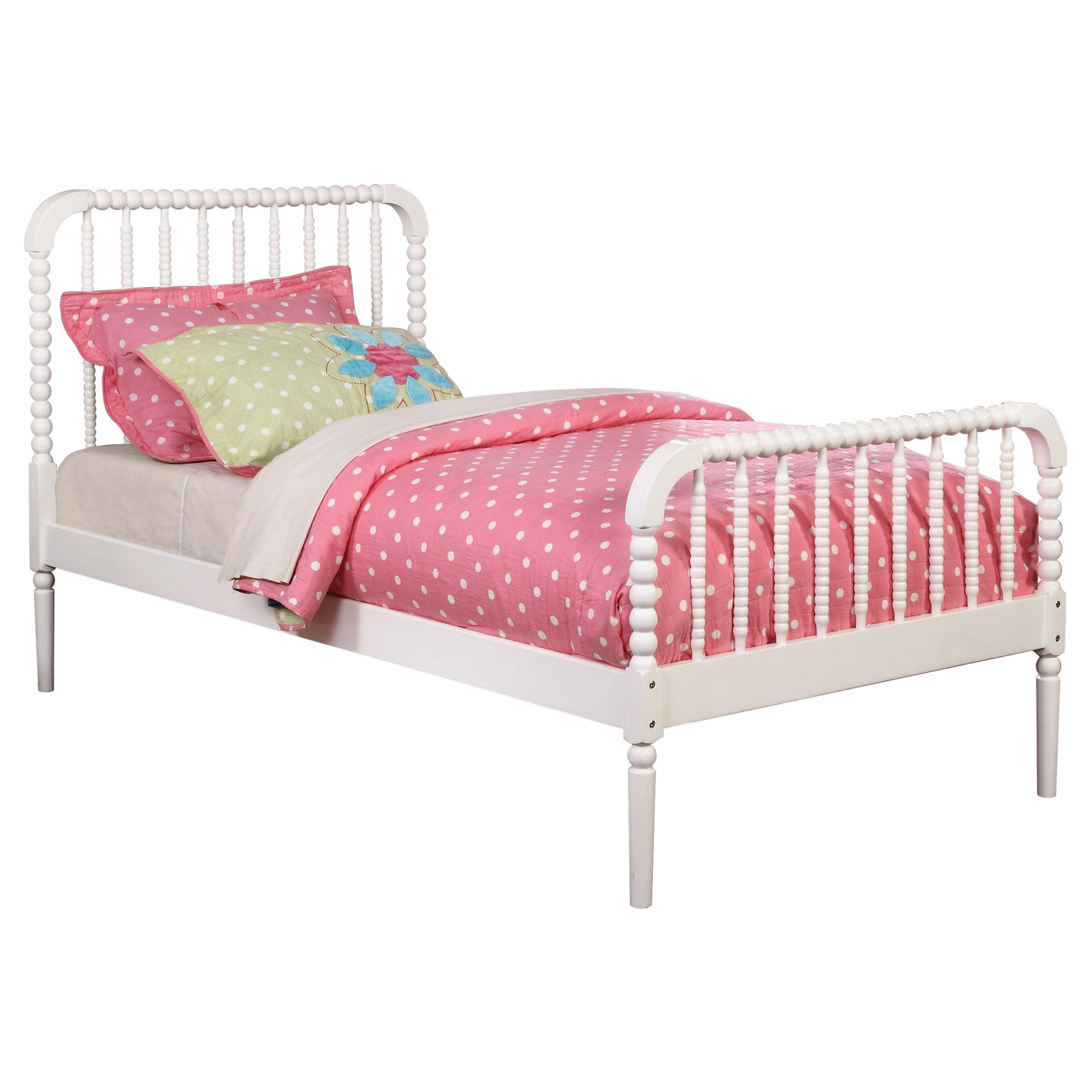 Slatted Panel Bed, White