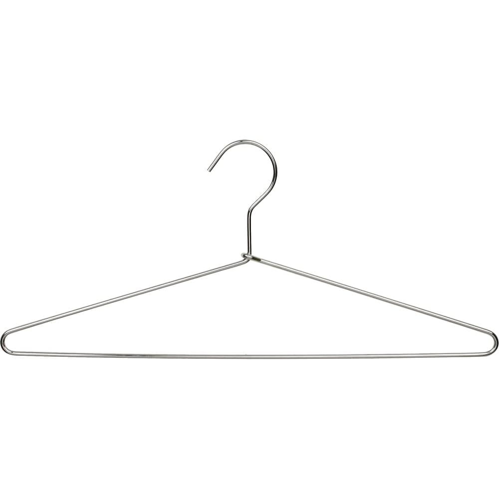 Slim Metal Suit Hanger, Box of 50 Thin and Strong Chrome Top Hangers for Shirts and Pants