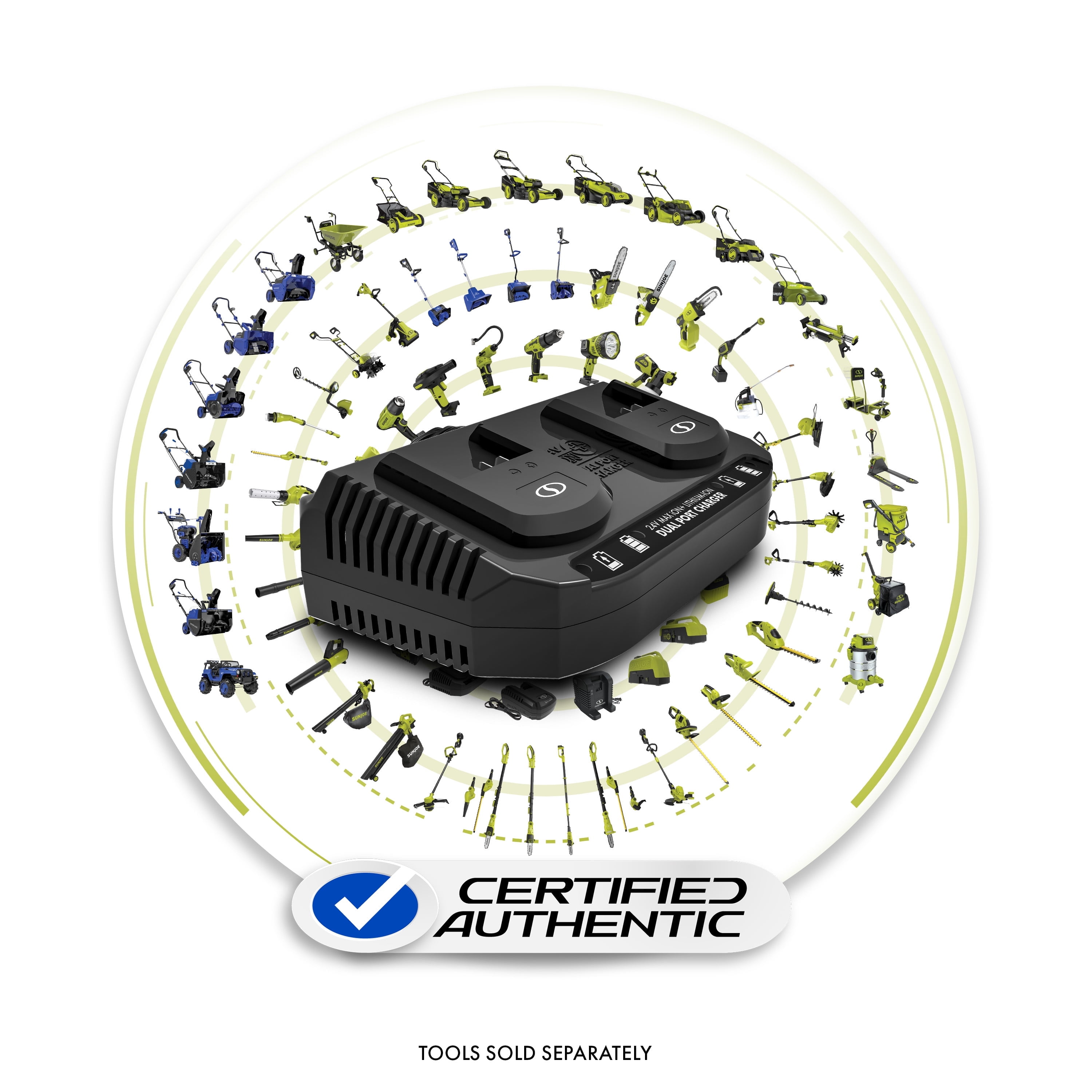 Snow Joe 24V IONMAX Dual Port Quick Charge Docking Station Charger, Black, 24VCHRG-DPC