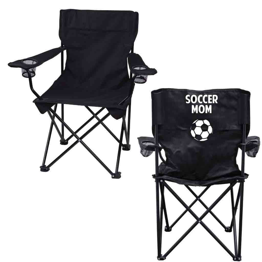 Soccer Mom Folding Camping Chair with Carry Bag, Black