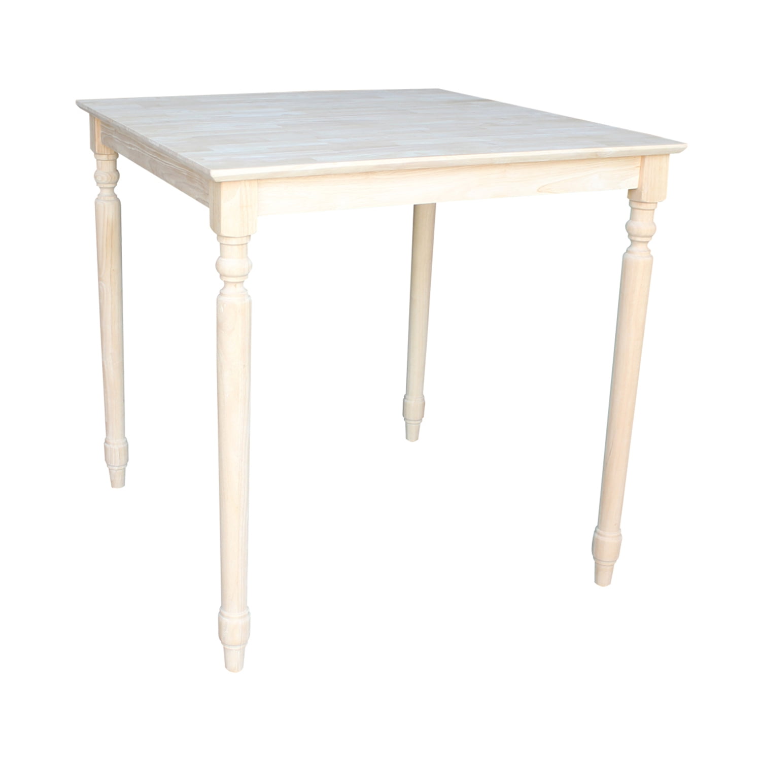 Solid Wood Top Table, Turned Legs