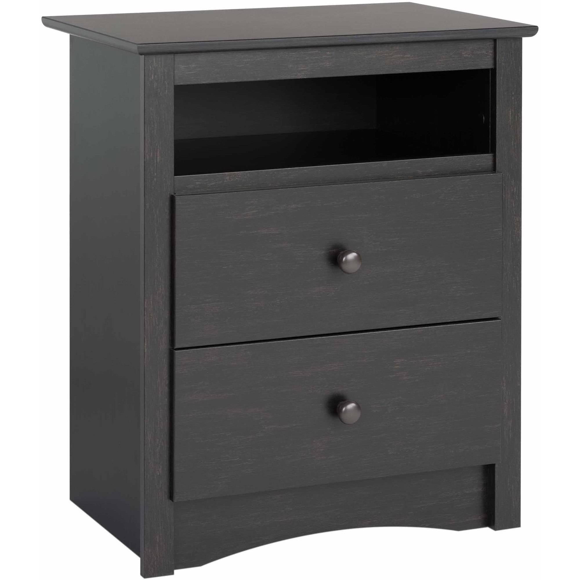 Sonoma 2-Drawer Nightstand, Washed Black