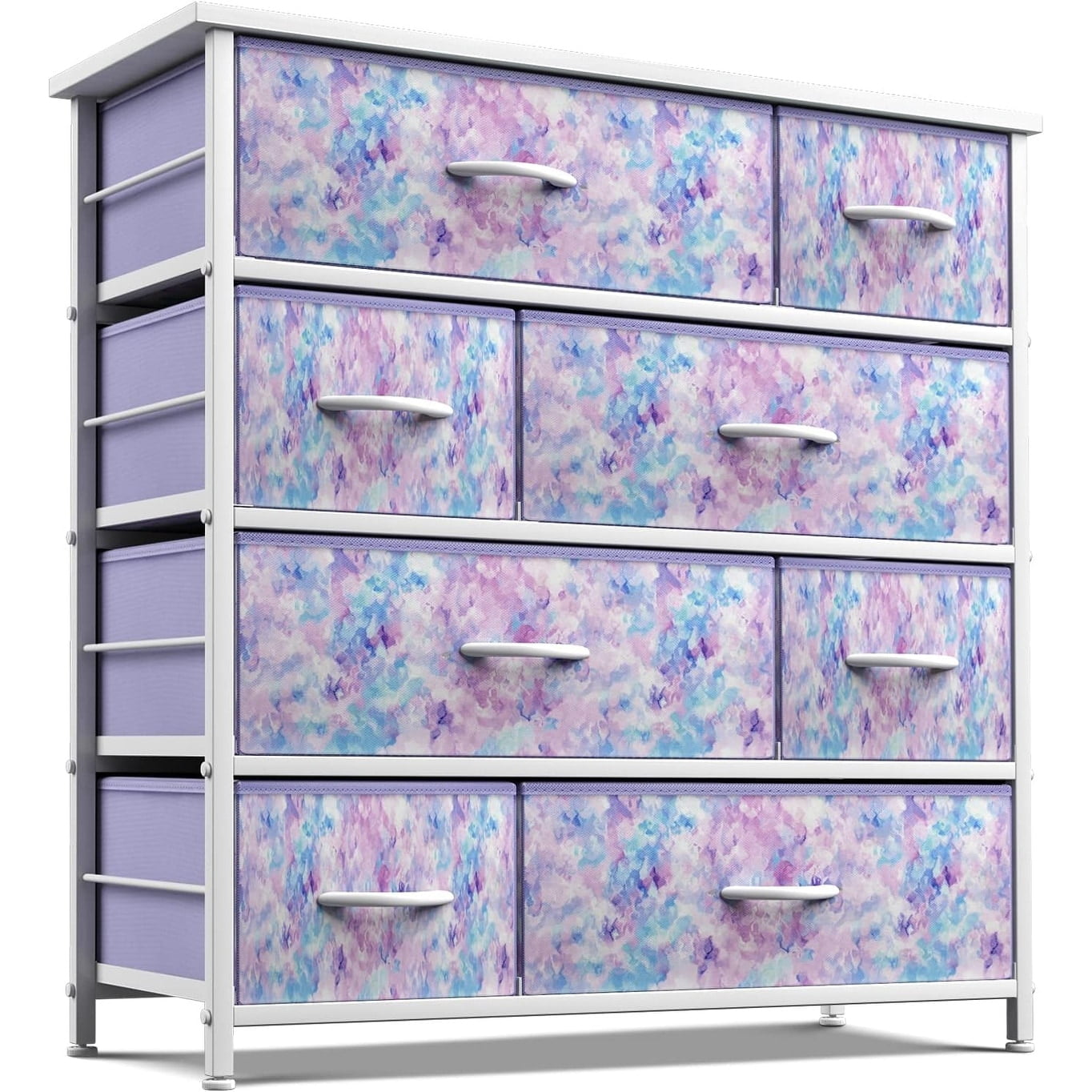 Sorbus Dresser w/ 8 Drawers Furniture Storage & Night Stand Table for Bedroom Tie-Dye Purple
