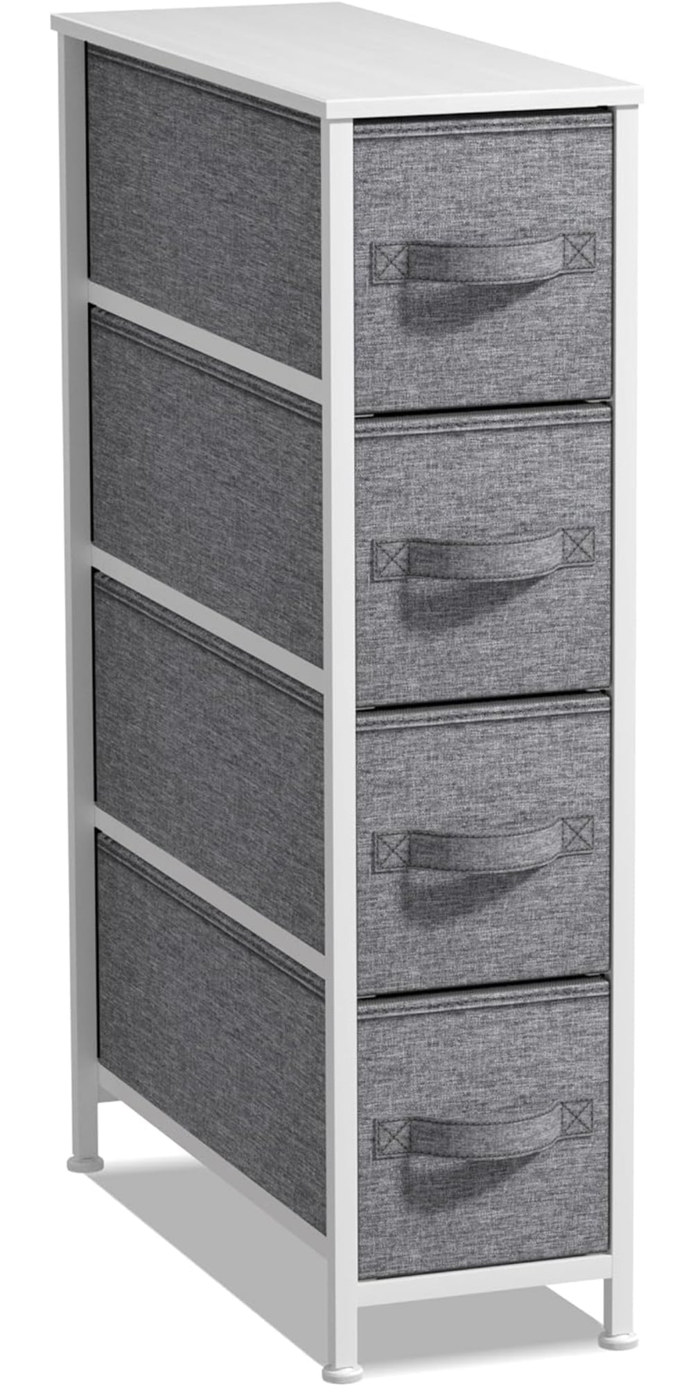 Sorbus Narrow 4-Drawer Dresser: Compact Storage for Children and Adults in Bedrooms, Bathrooms, and Laundry (White)