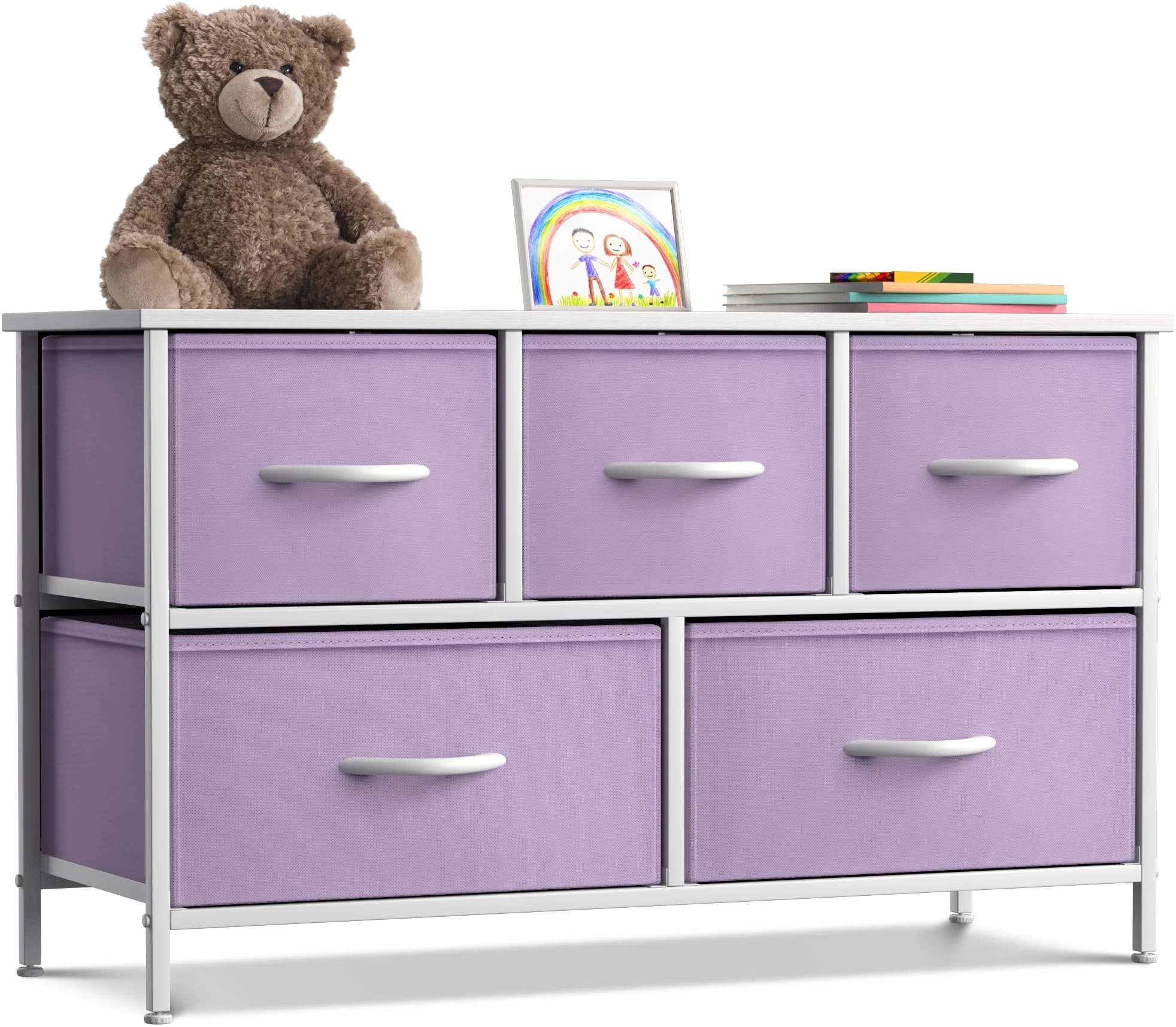 Sorbus 5-Drawer Dresser, Medium-Density Fibreboard