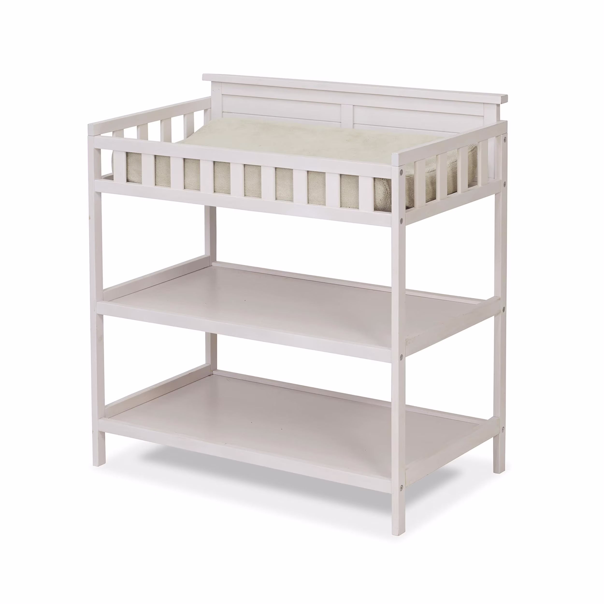 Sorelle Furniture 60-WW Farmhouse Dressing 2 Drawers Diaper Changing Table, Weathered White