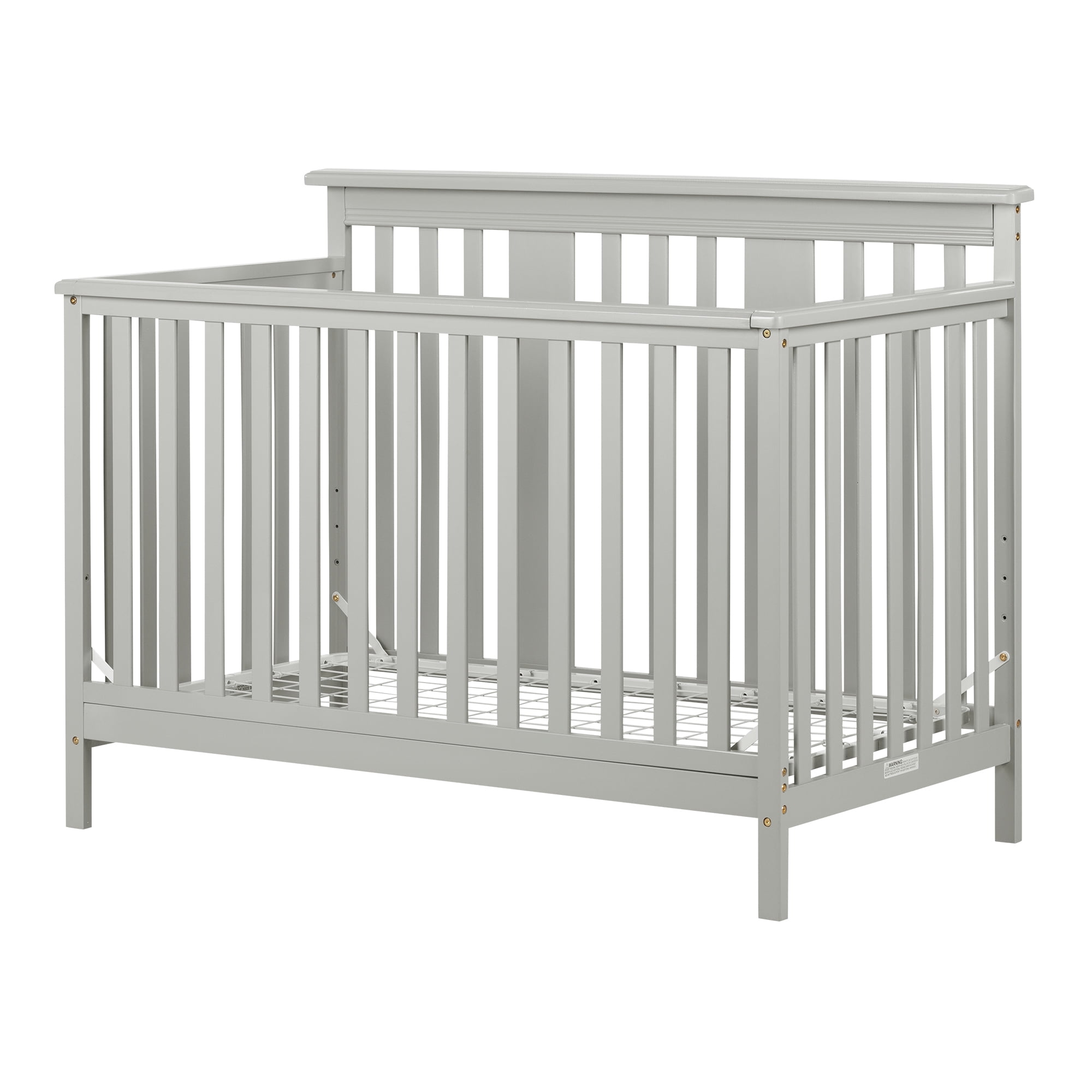 South Shore Cotton Candy Baby Crib 4 Heights with Toddler Rail Soft Gray