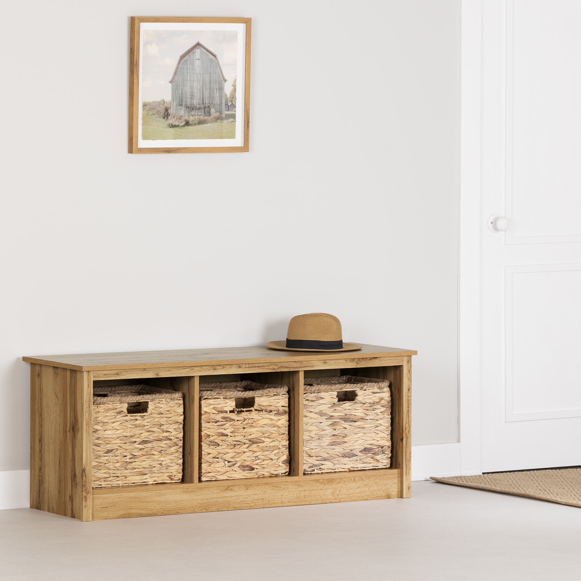 South Shore Toza, Entryway Bench, Nordik Oak