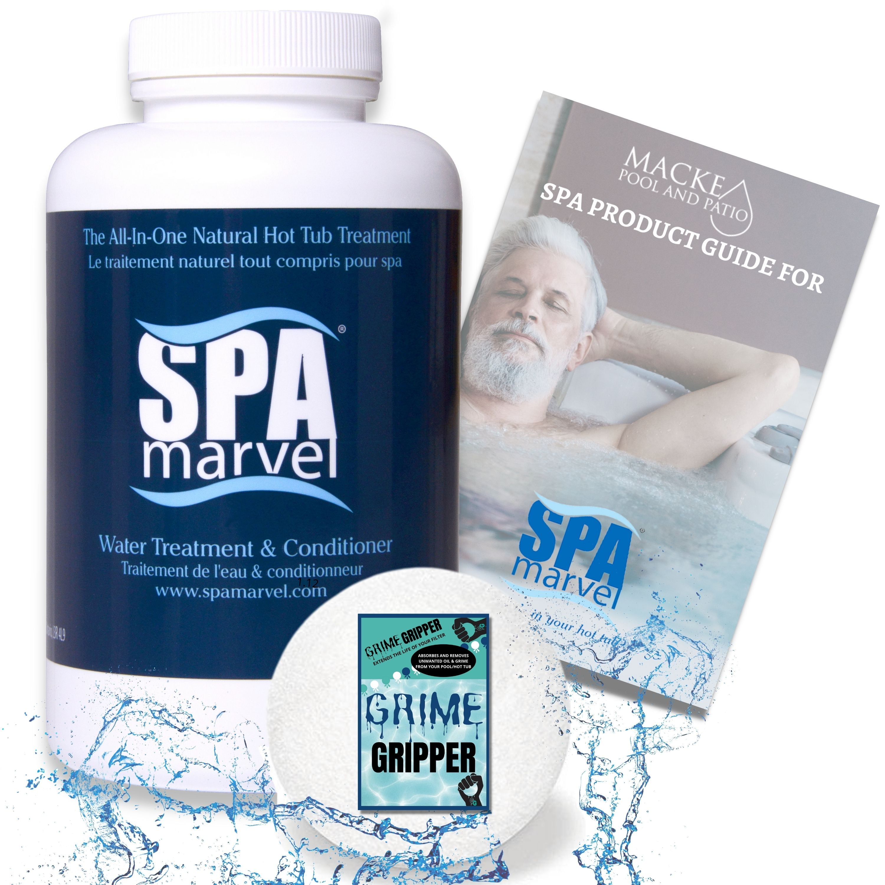 Spa Marvel Treatment & Conditioner 16oz (3 month supply) Plus FREE Grime Gripper