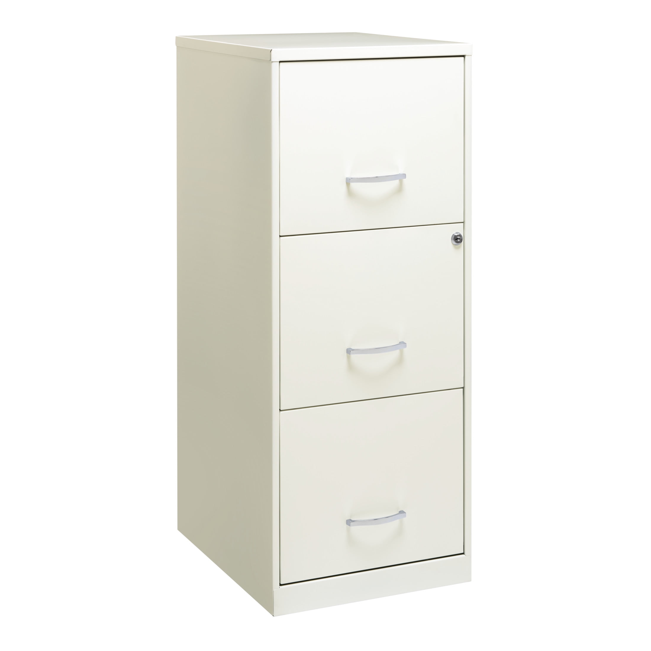 Space Solutions 18" Deep 3 Drawer Smart Letter Width Vertical File Cabinet, White